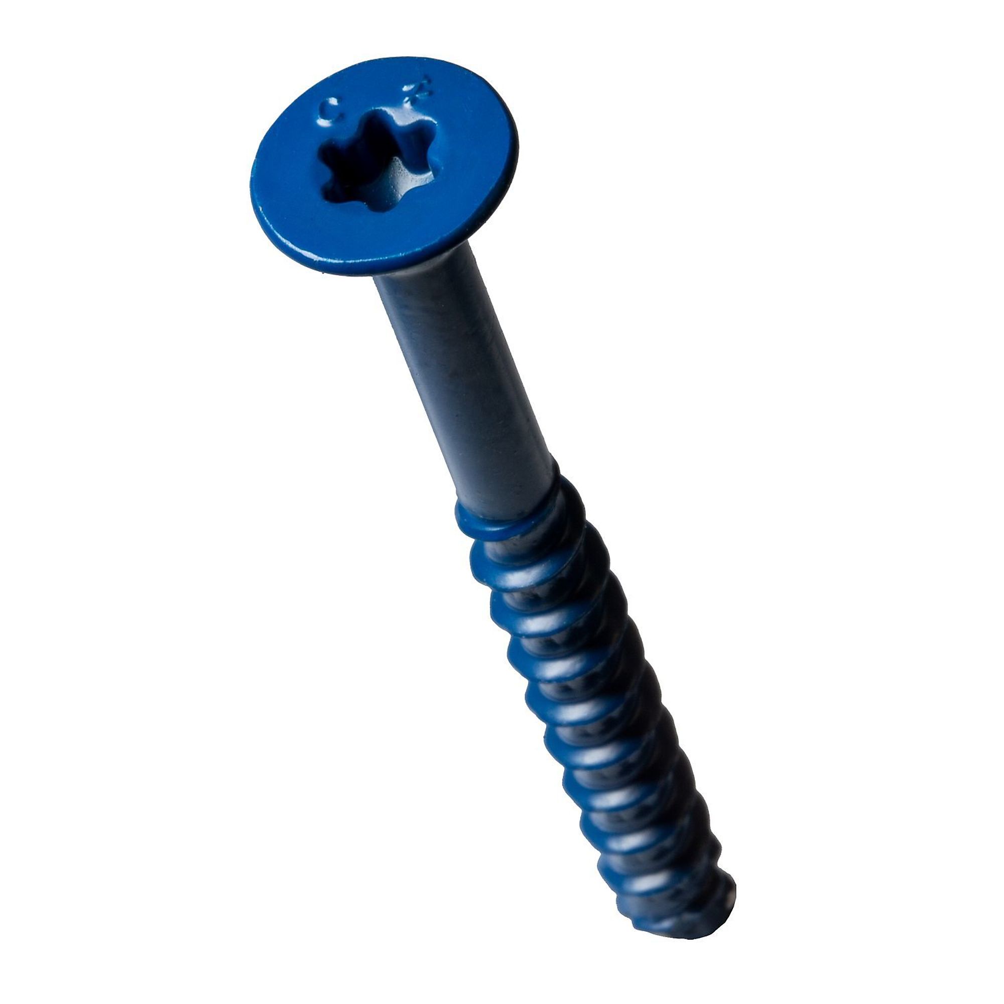 SIMPSON Strong-Tie, 1/4in. x 3-3/4in. Flat-Head Concrete Screw, Blue, Included (qty.) 100, Model# TNT25334TF