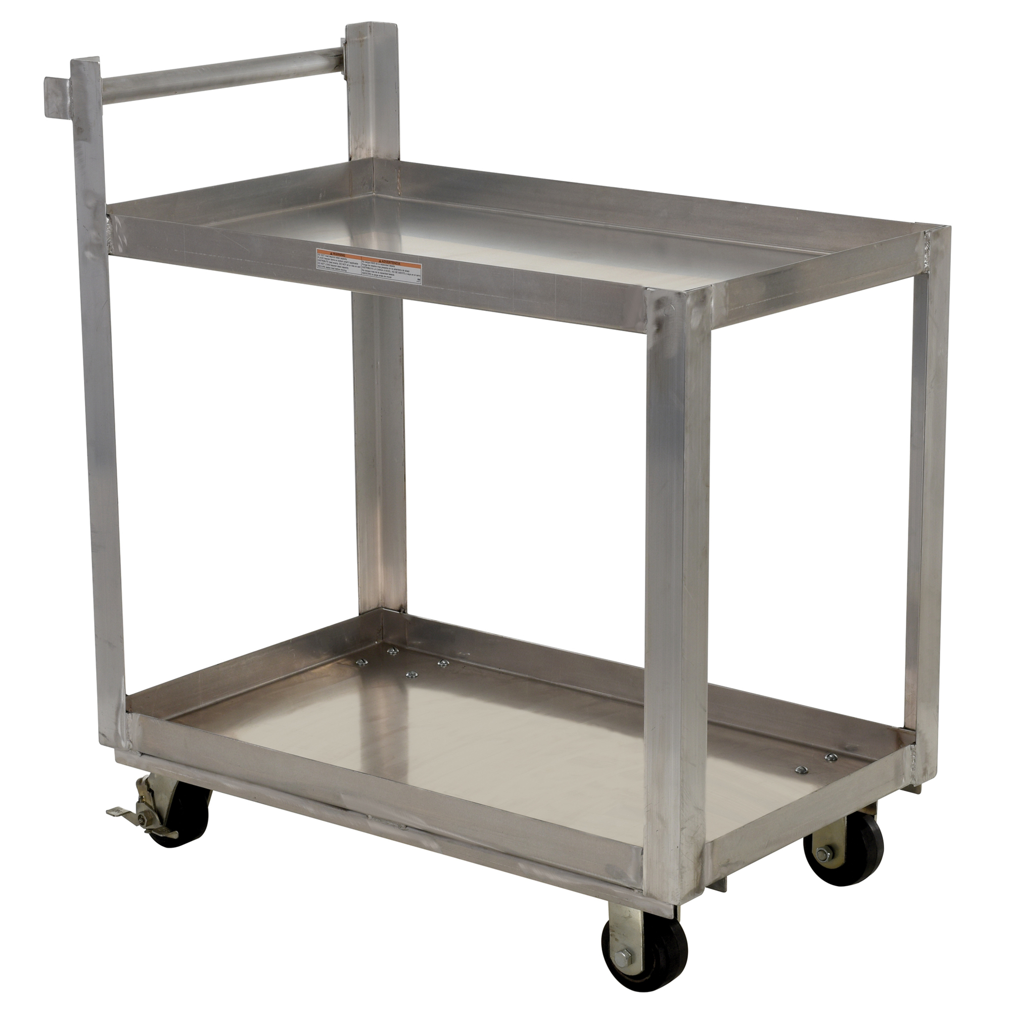 Vestil Aluminum Service Cart - 2 Shelves, 660-Lb. Capacity, Model# SCA2-2236