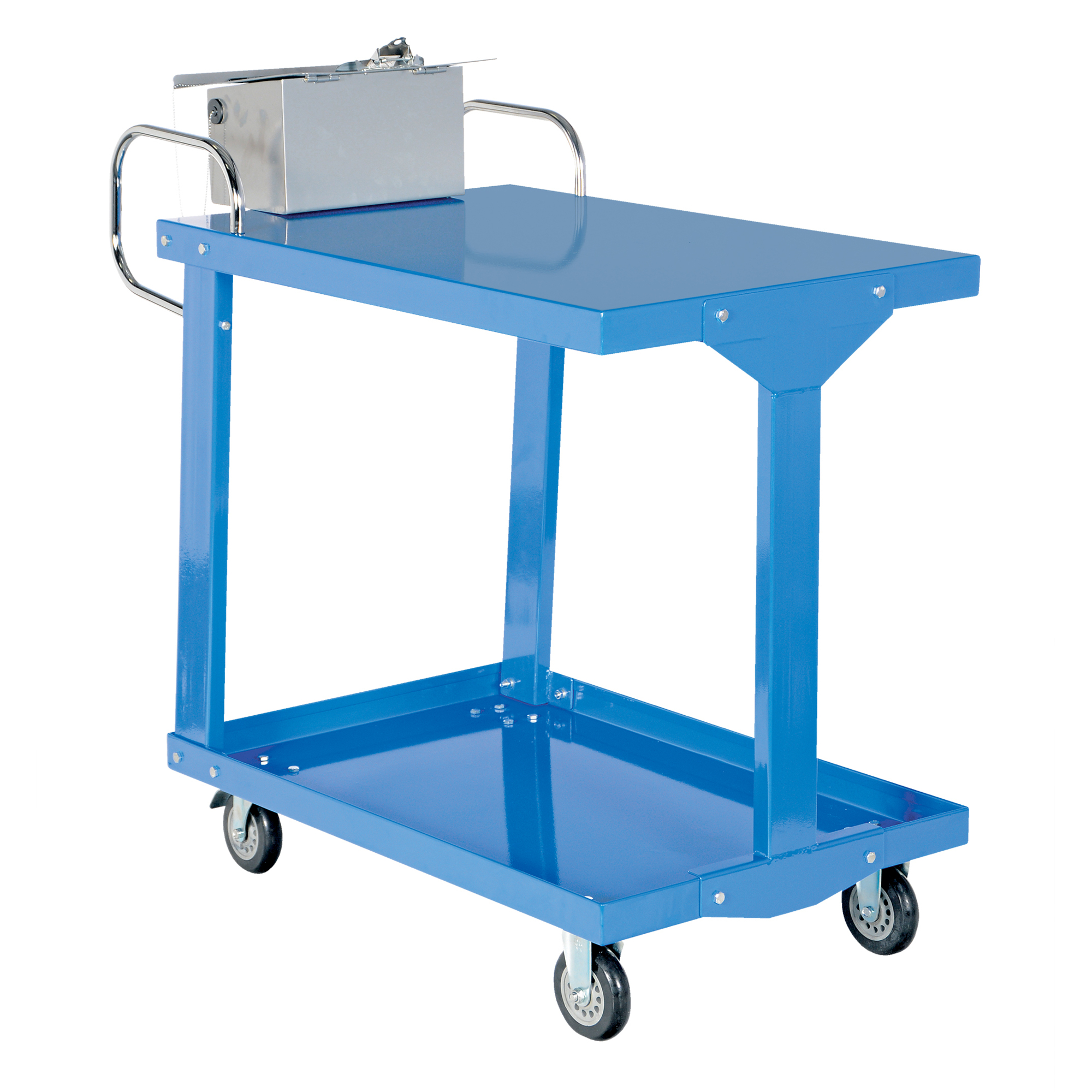 Vestil Easy Access Stock Truck with Work Table - 24in. x 36in., 1200-Lb. Capacity, 2 Shelves, Model# EASY-A-2436-WT