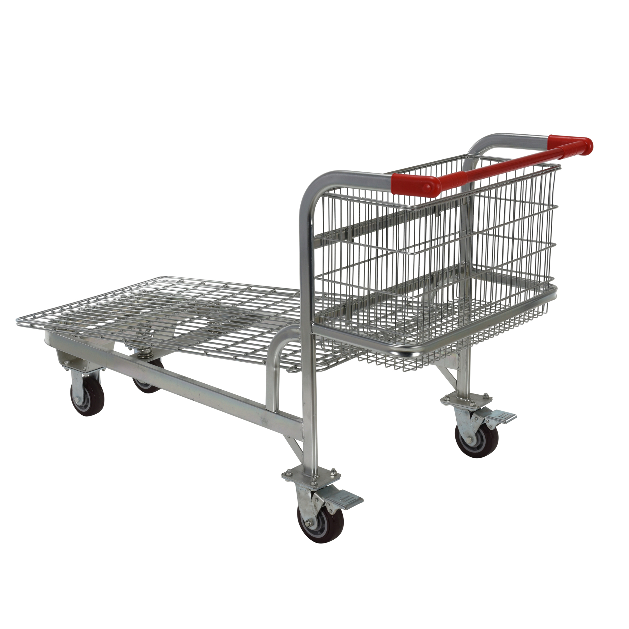 Vestil Steel Nestable Wire Cart - 275 Lb. Capacity, 2 Shelves, Zinc-Plated, Model# WIRE-L