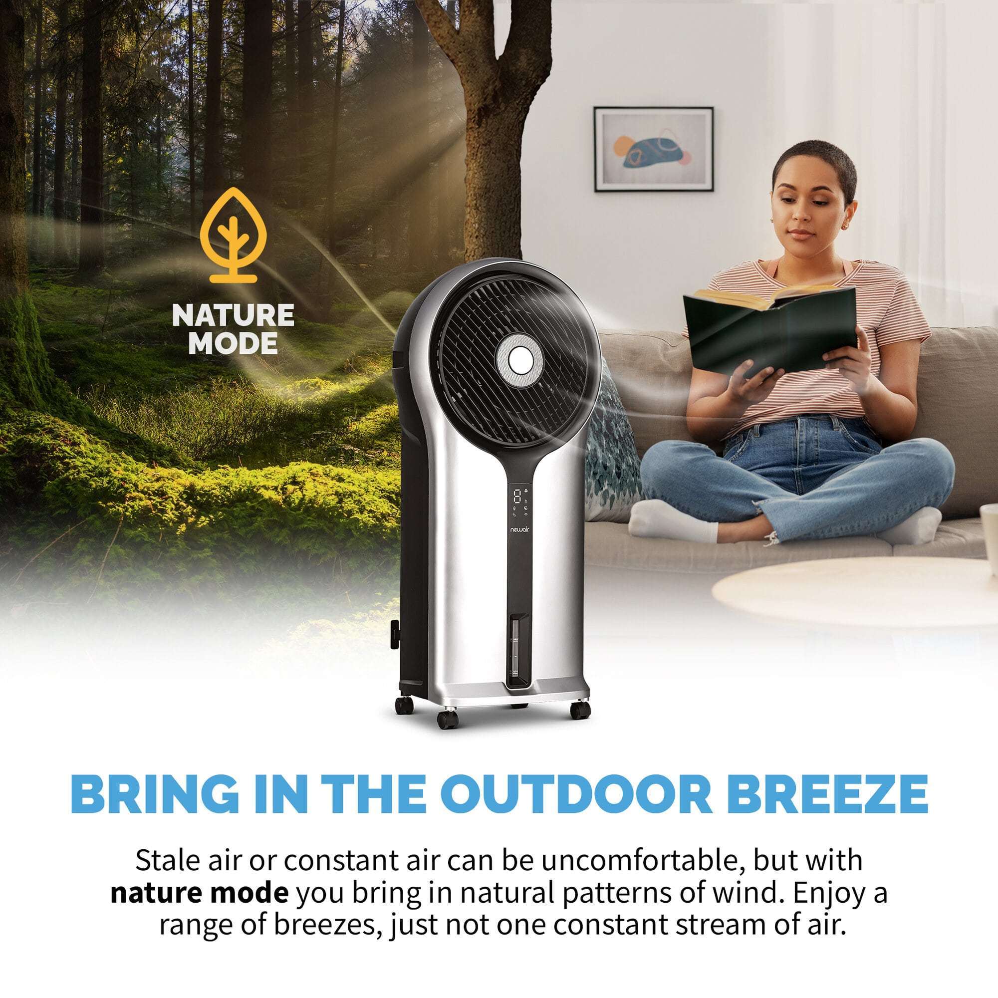 Newair, Evap Cooler and Fan, 1.45 Gallon Water Tank, Fan Diameter 17 in