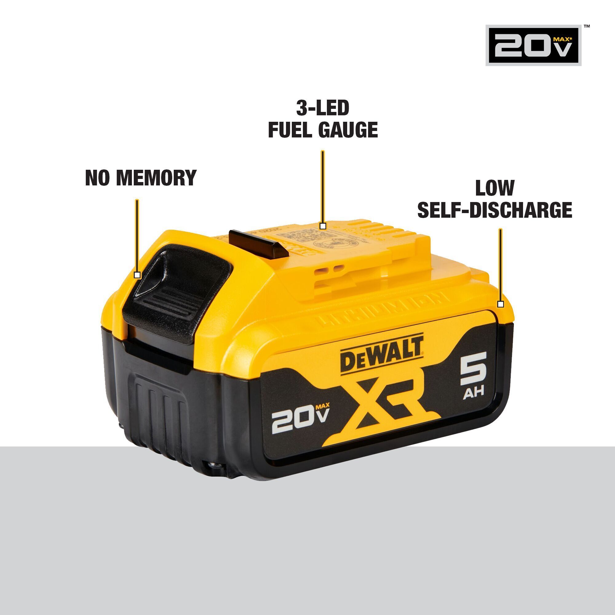 Dewalt DCB184-XJ Lot de 2 batteries lithium-ion XR 5 Ah, 18 V Dewalt DCB184-XJ Lot de 2 batteries lithium-ion XR 5 Ah, 18 V