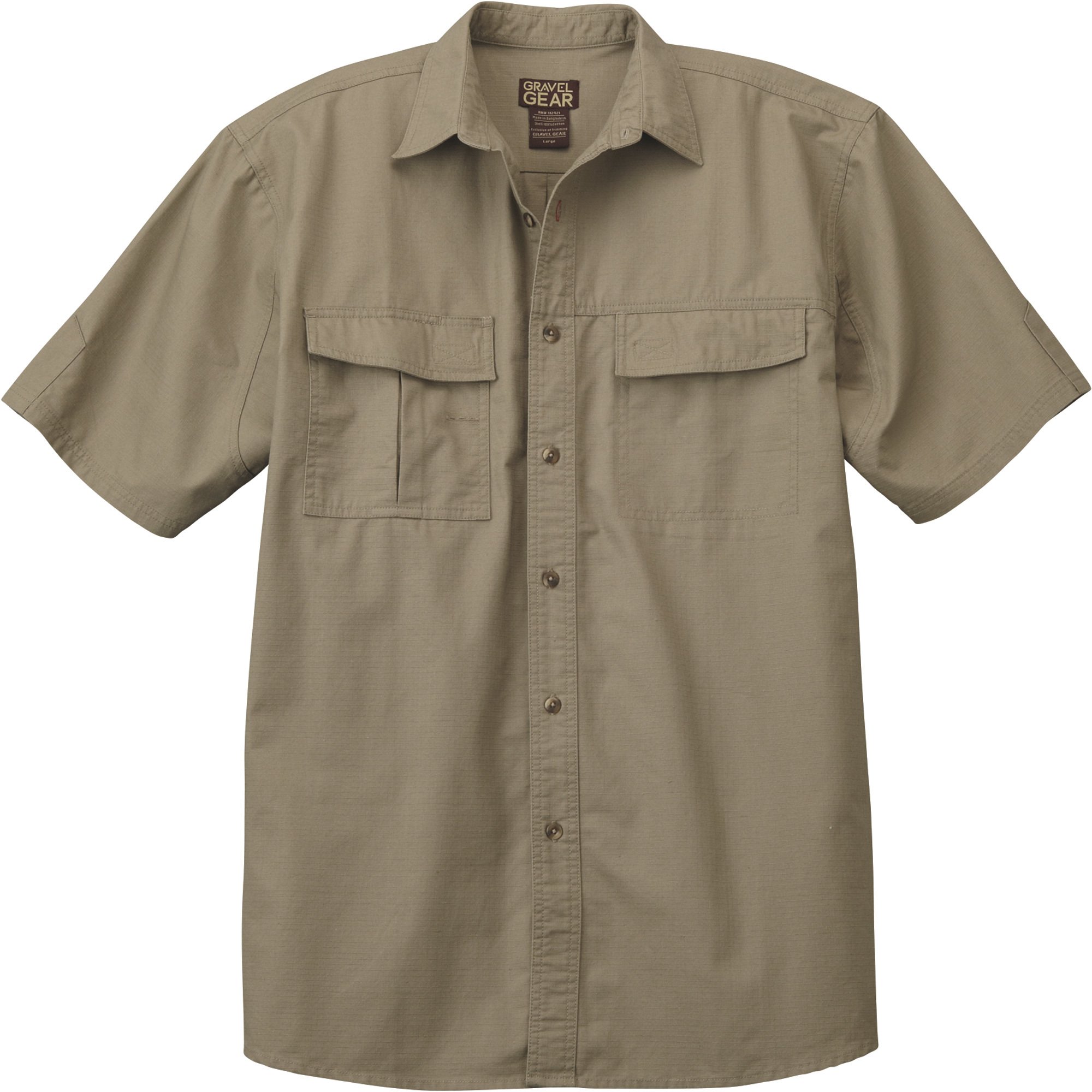 Gravel Gear Men's Cotton Ripstop Short Sleeve Work Shirt with Teflon ...