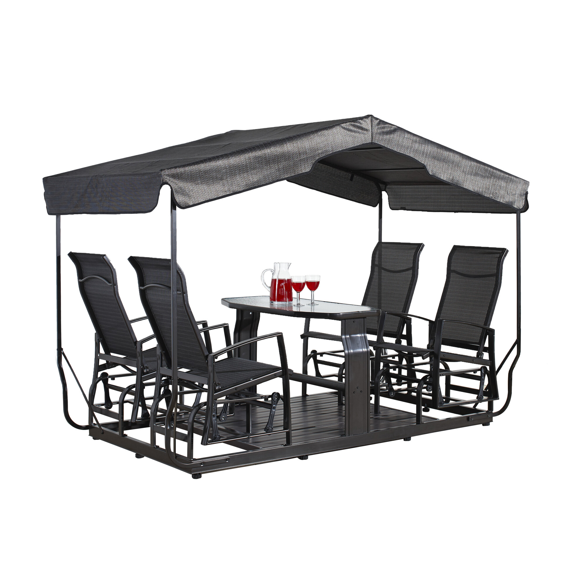 ShelterLogic, 4-Seater Glider Swing, Brown, Aluminum, Model# 113-9159882