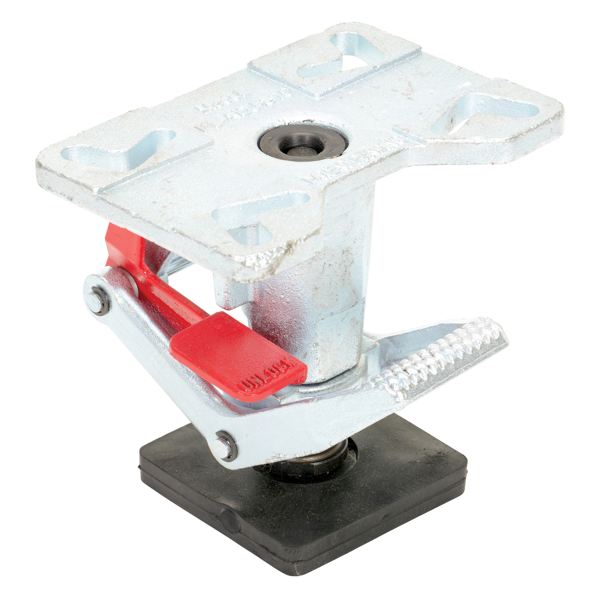 Vestil Adjustable Floor Lock - 0.2-Ton Capacity, 11.5in. Max Lift Height, Heavy-Duty Cast Steel, Model# FL-ADJ-810