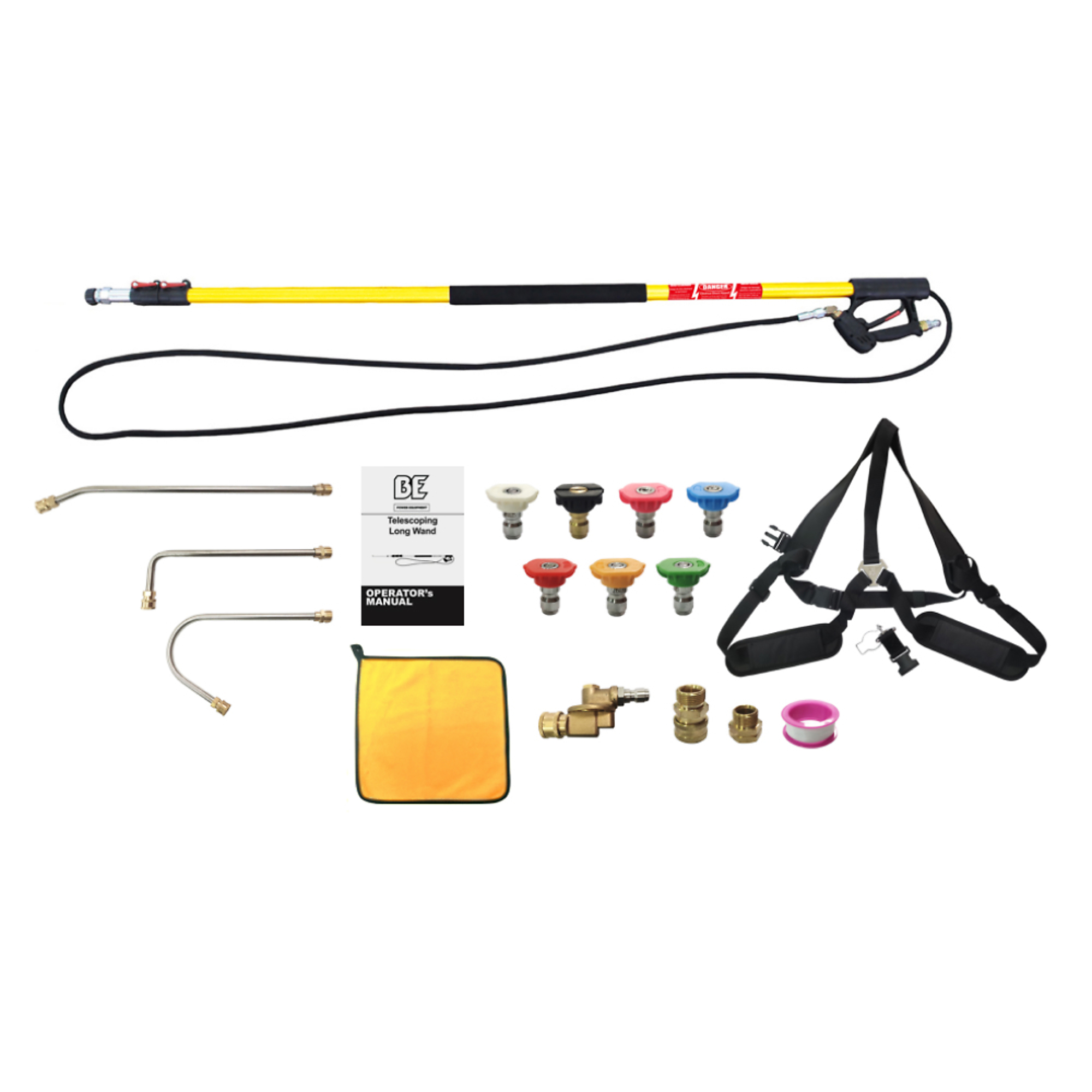BE Power Equipment Pressure Washer Telescoping Wand Kit — 18ft., 4000 PSI, 8 GPM, Model# 85.205.018ALKIT