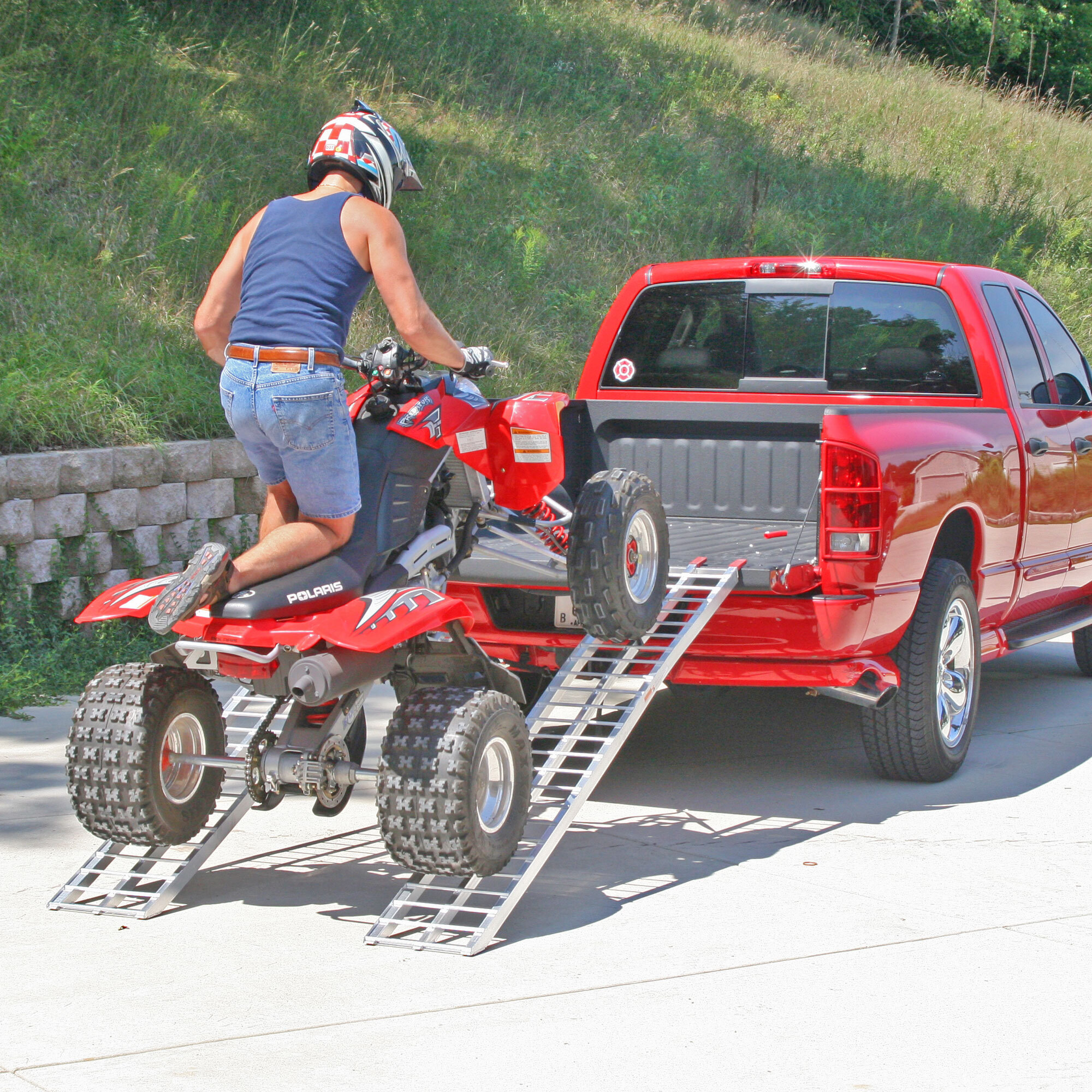 Black Widow, Alum. Arched Dual ATV Ramps with Rubber Fingers, Max. Ramp ...