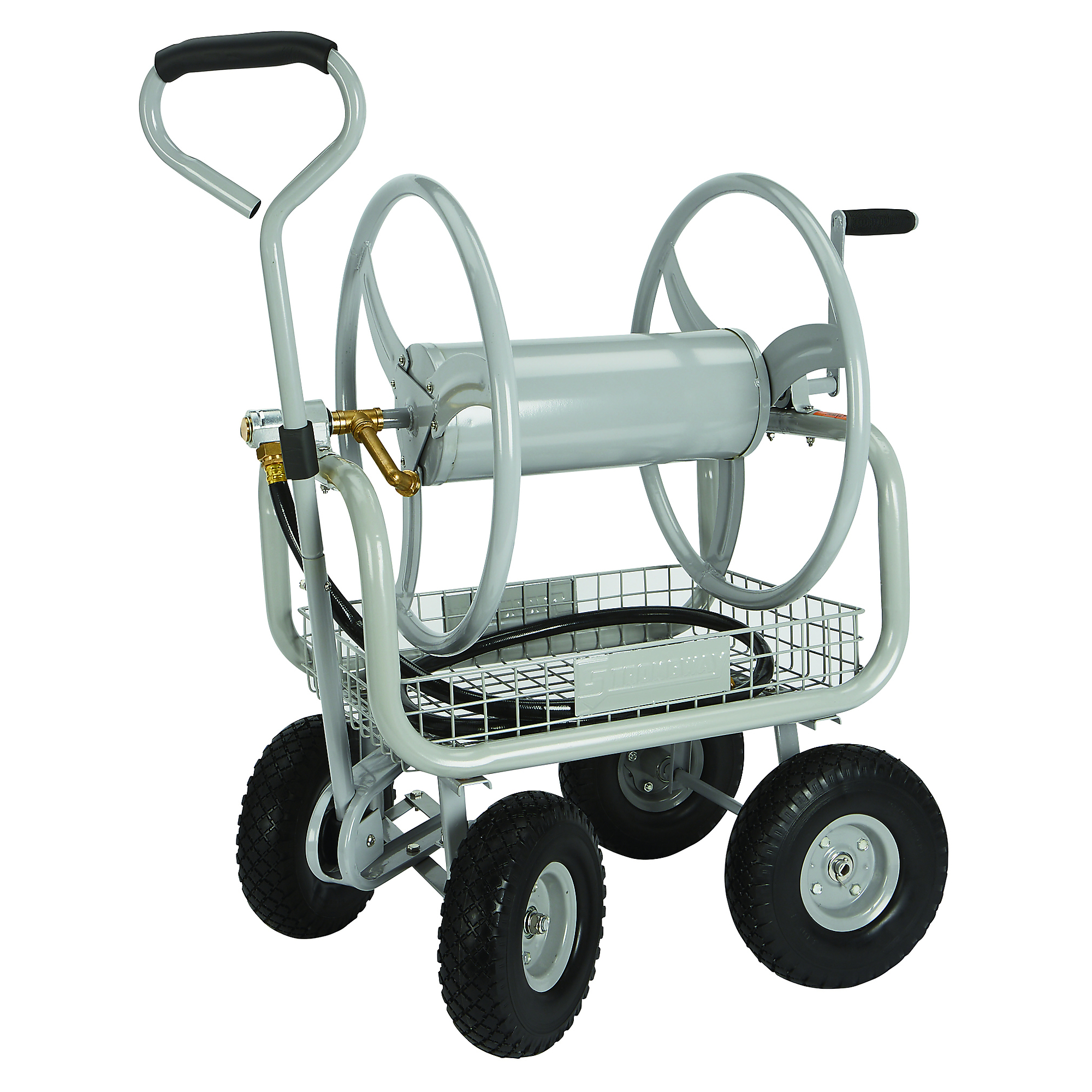 Wheeled Hose Reel Cart, Commercial-Grade, 5/8in Bronze Connector, 300ft  Capacity by Am Leonard, hose reel connector hose 