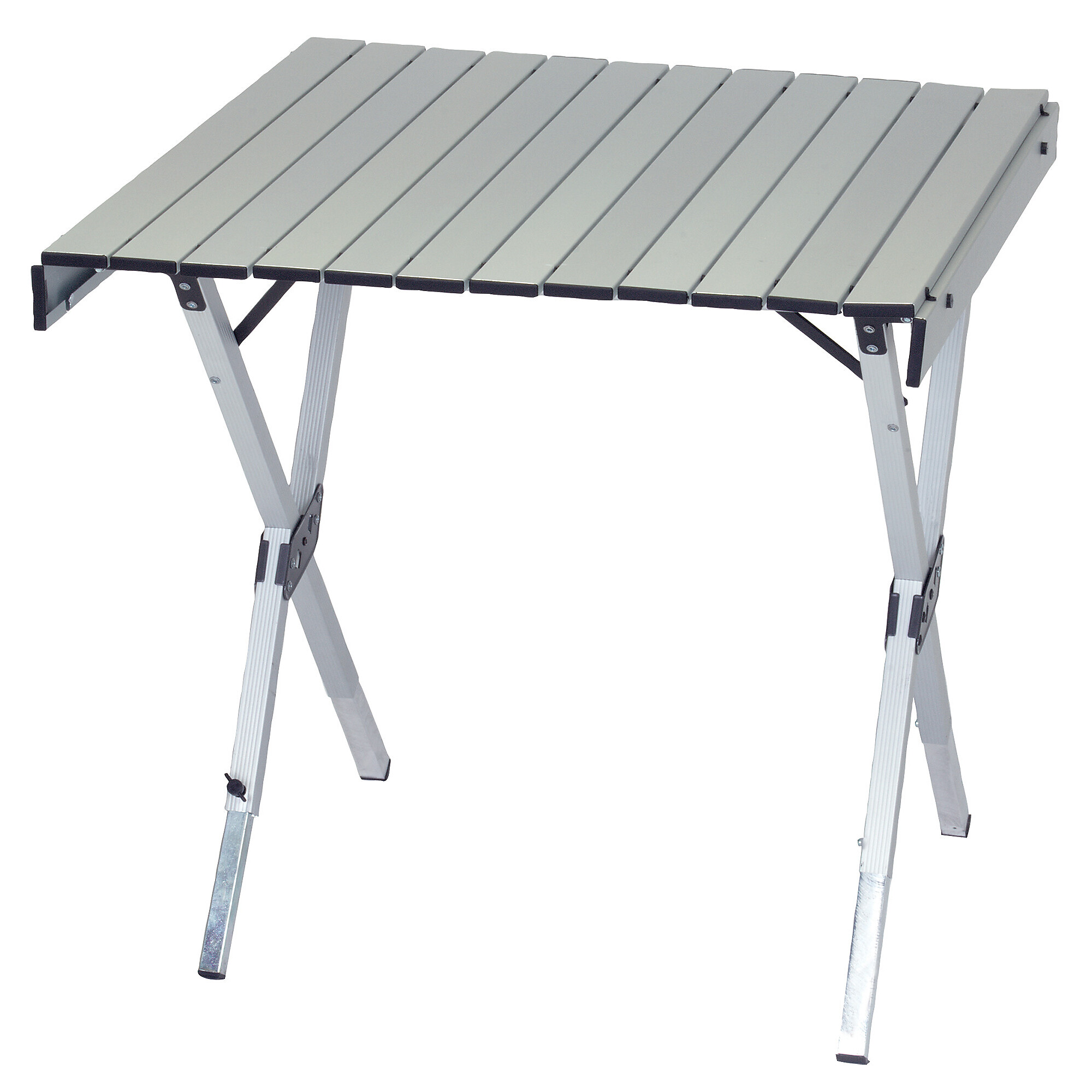 Rio Brands RIO Gear, RIO Alum Roll Top Table 28x27in.-48x27in., Primary Color Silver, Height 28 in, Model# T456-1