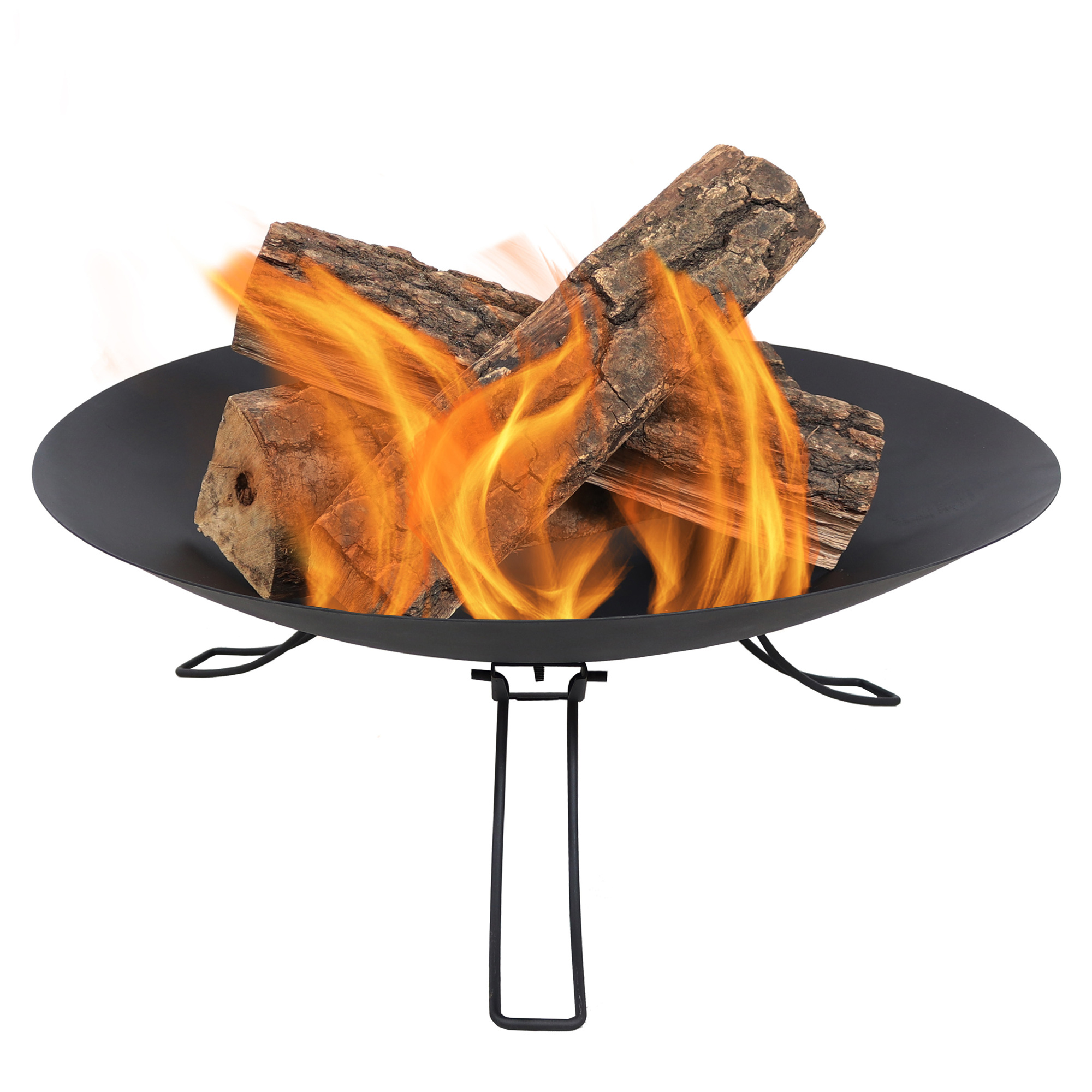 Sunnydaze Decor, Raised Steel Folding 3-Leg Fire Pit Bowl - 24in., Diameter 24 in, Material Steel, Model# RCM-418