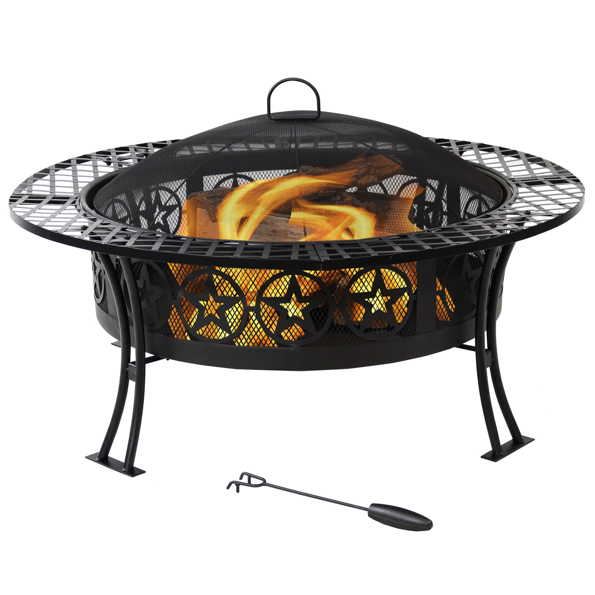 Sunnydaze Decor, Four Star Large Fire Pit Table - 40in., Diameter 40 in, Material Steel, Model# RCM-LG427S