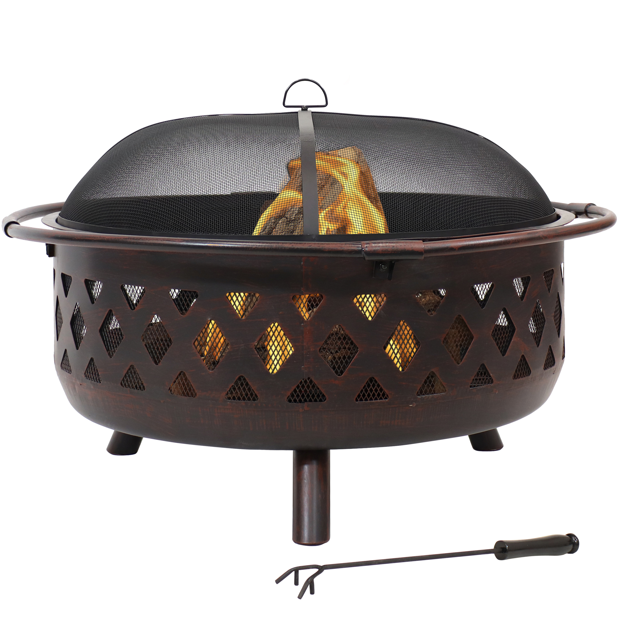 Sunnydaze Decor, Bronze Crossweave Wood-Burning Fire Pit - 36in., Diameter 36 in, Model# KF-610037D