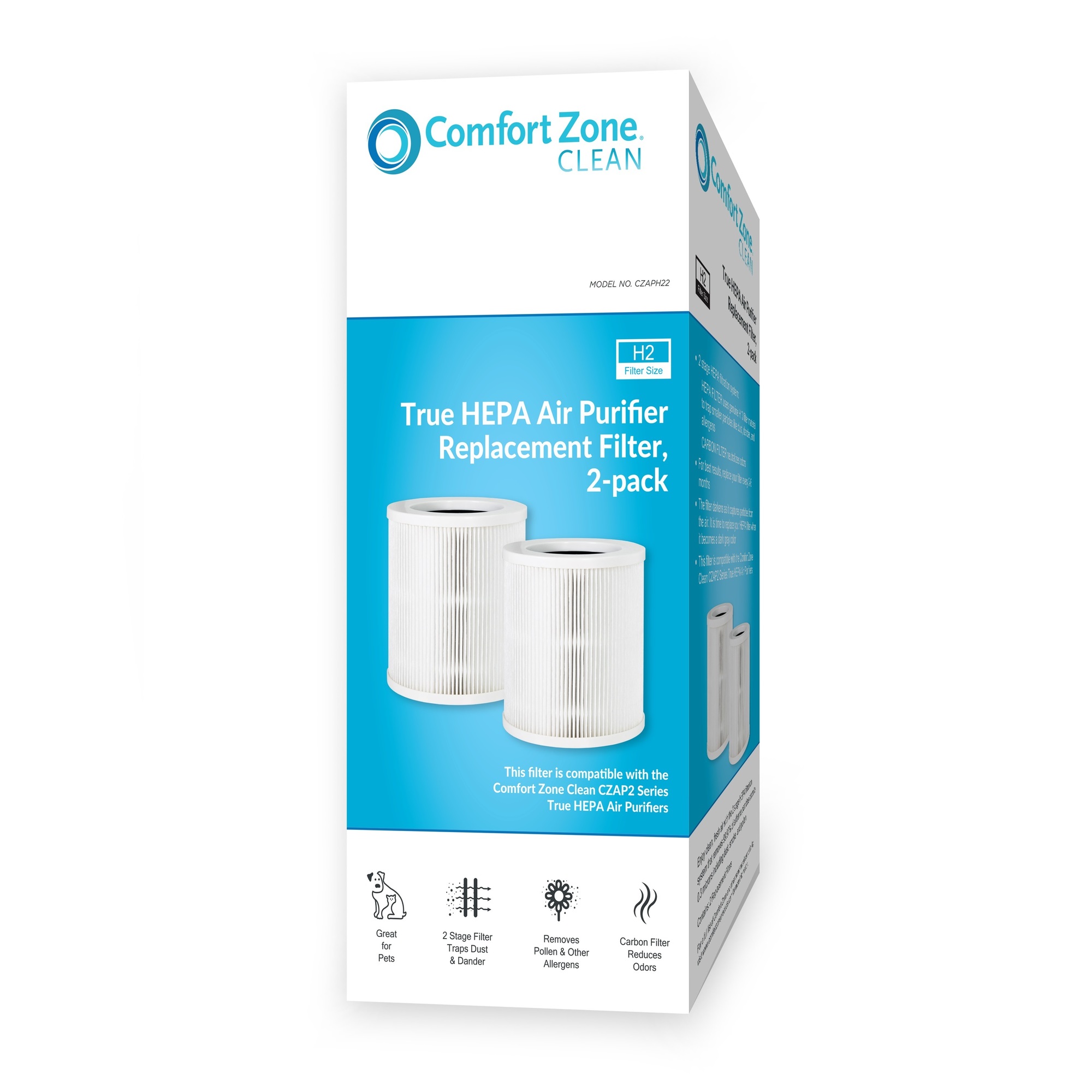 Comfort Zone CLEAN, Air Purifier Replacement Filter, Color Family