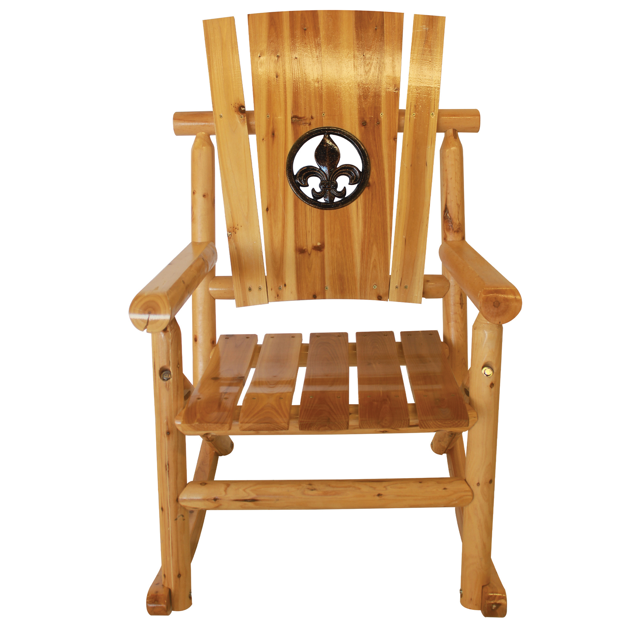 Wooden fleur de lis rocking chair sale