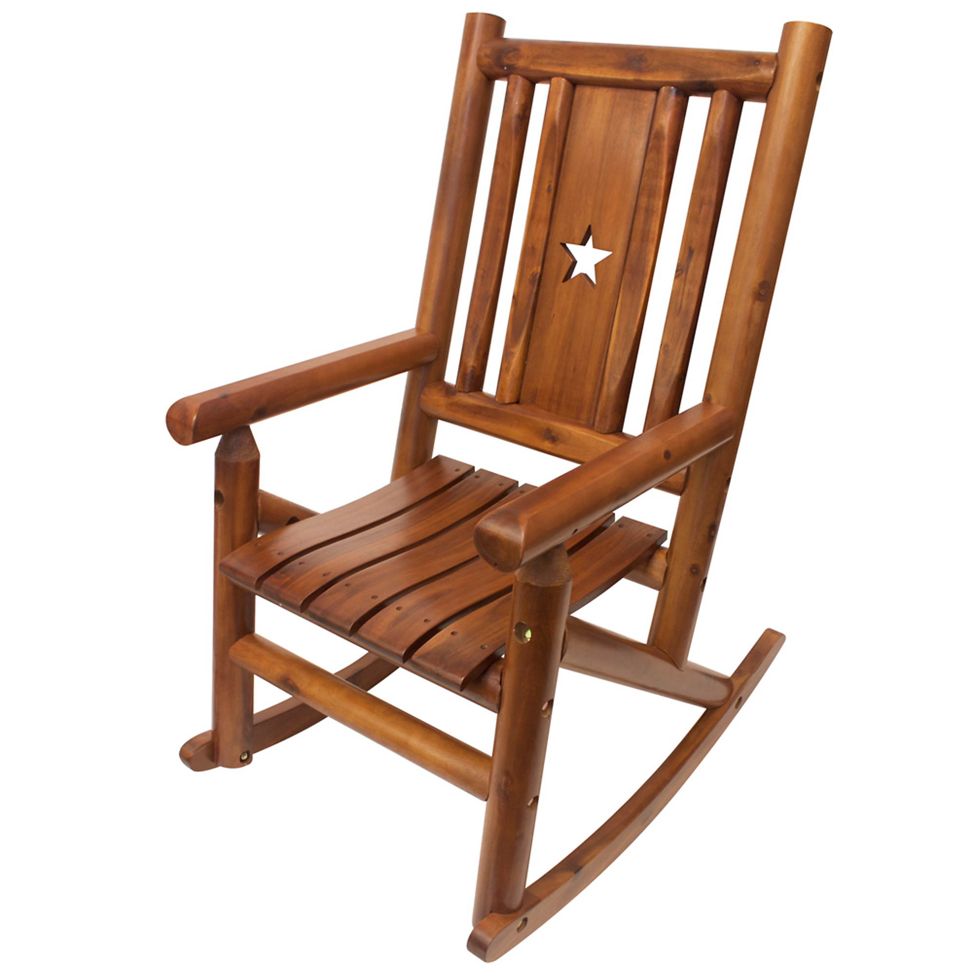 Leigh Country, Amber-Log Star Porch Rocker, Primary Color Brown ...