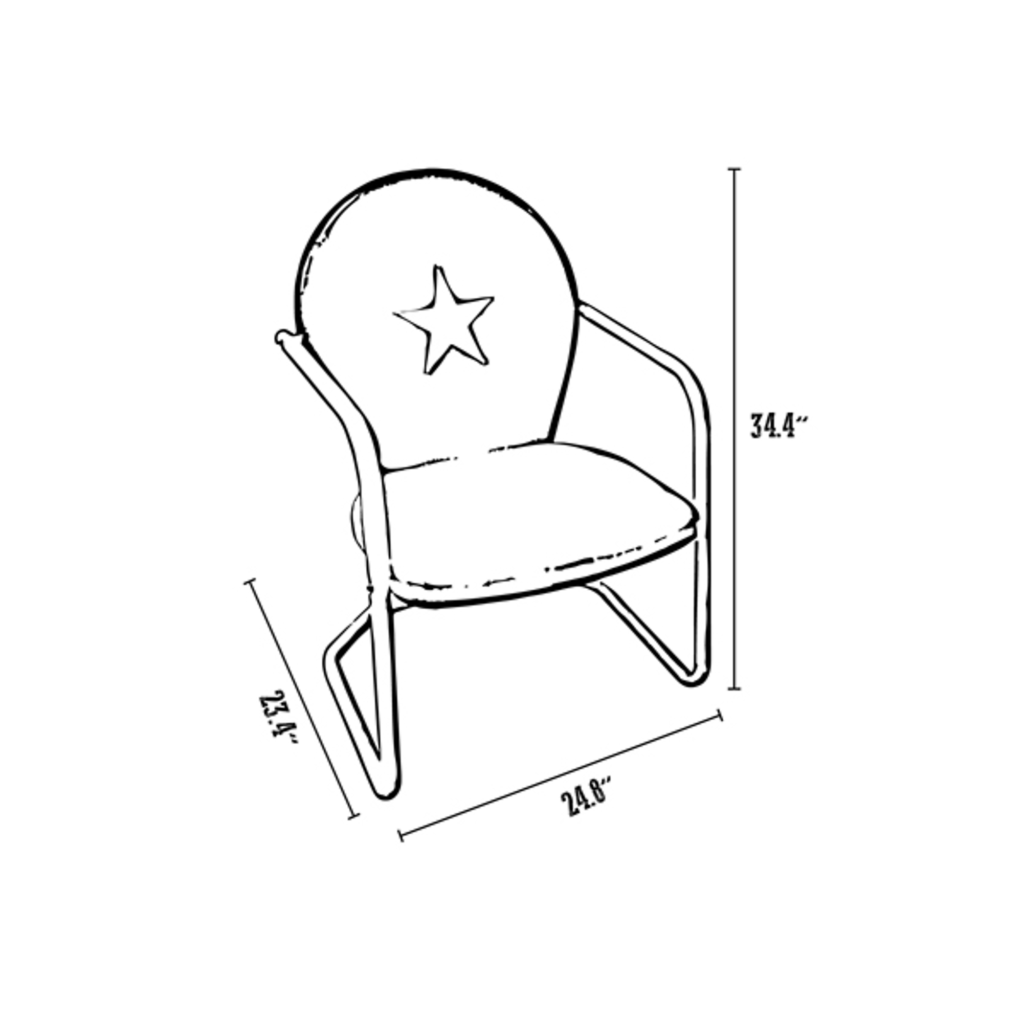 Leigh Country, Texas Retro Metal Chair, Primary Color Other, Material