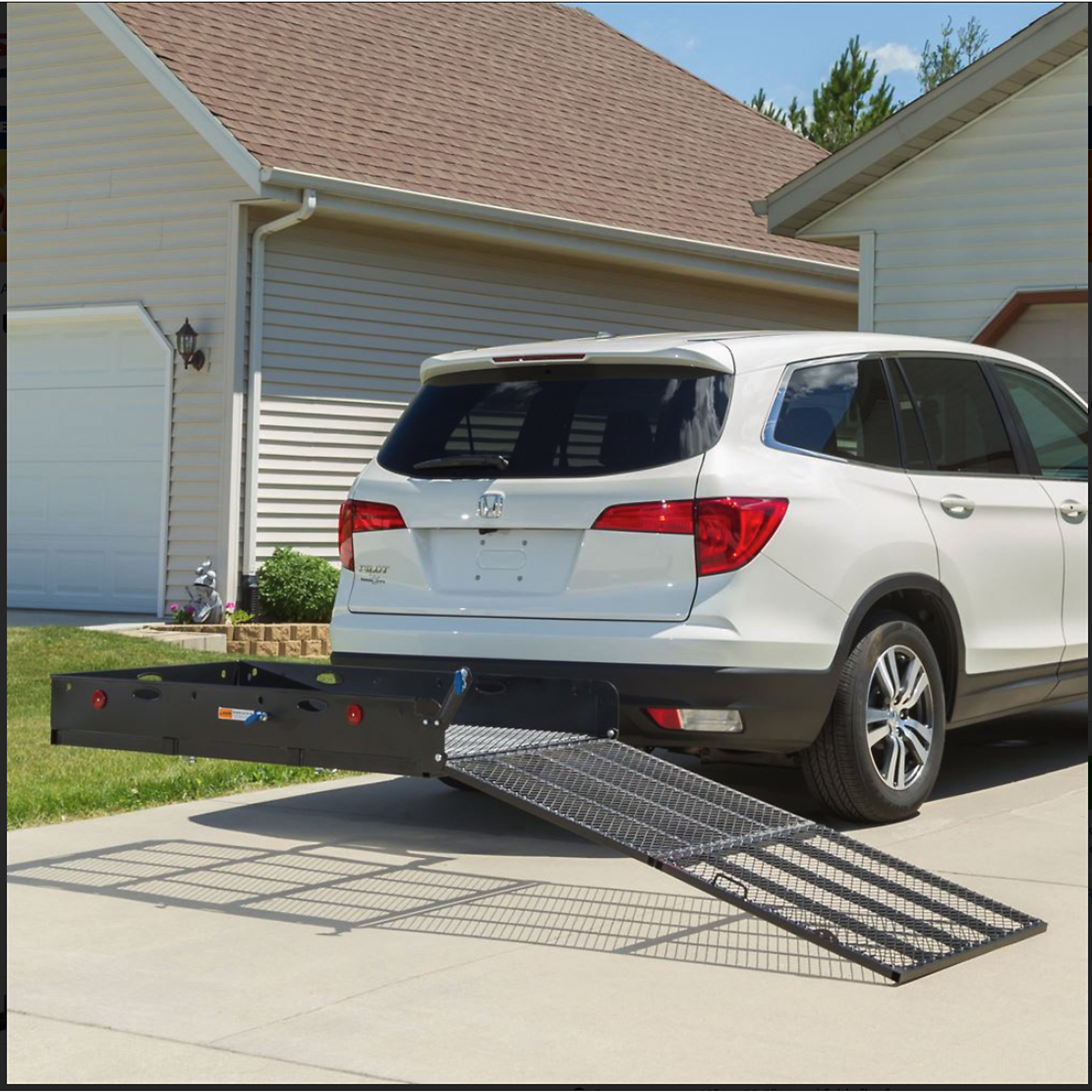 Elevate Outdoor Steel Heavy Duty Basket Cargo Carrier With Ramp