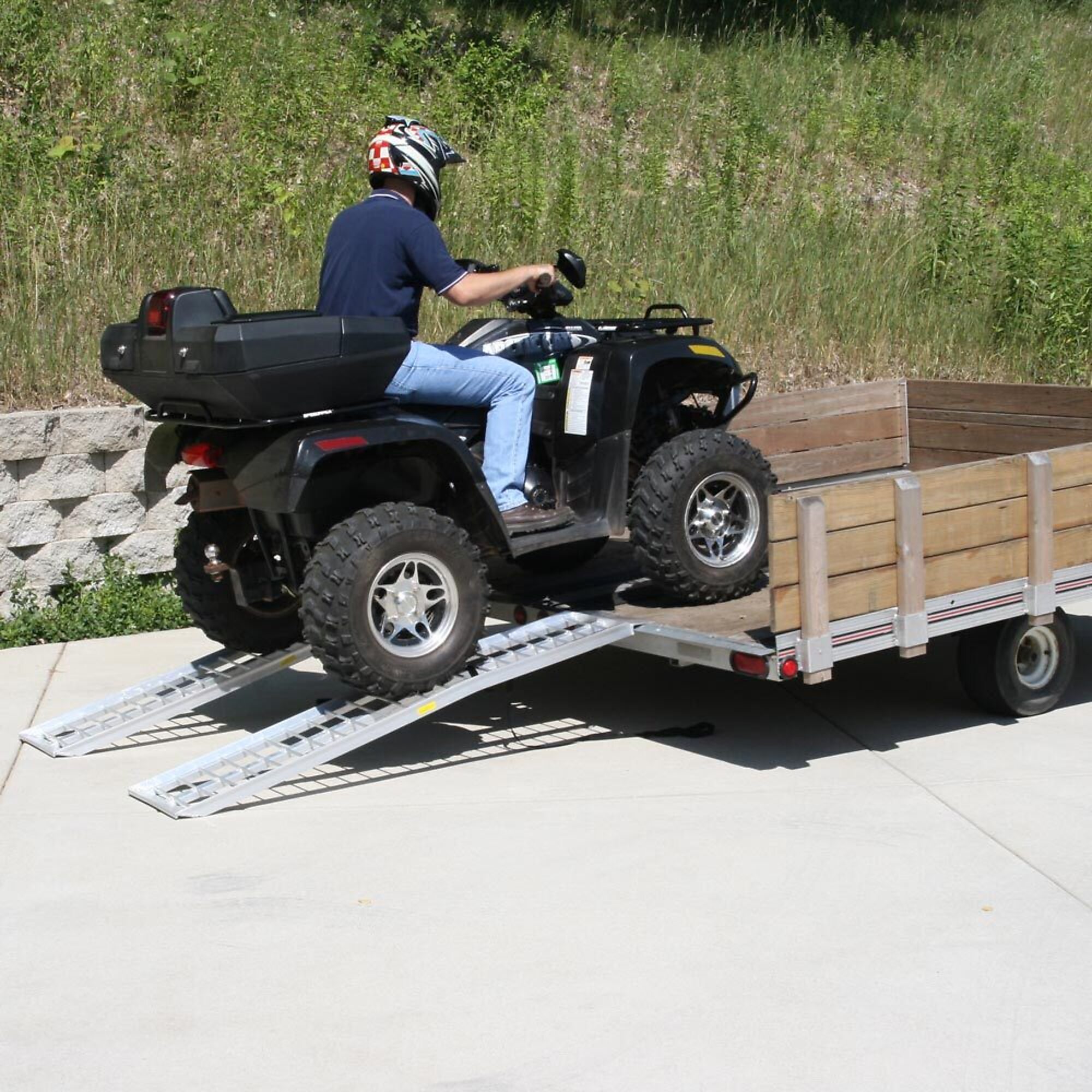 Black Widow, 7ft. L x 16in. W Alum. Arched ATV Trailer Ramps, Max. Ramp ...