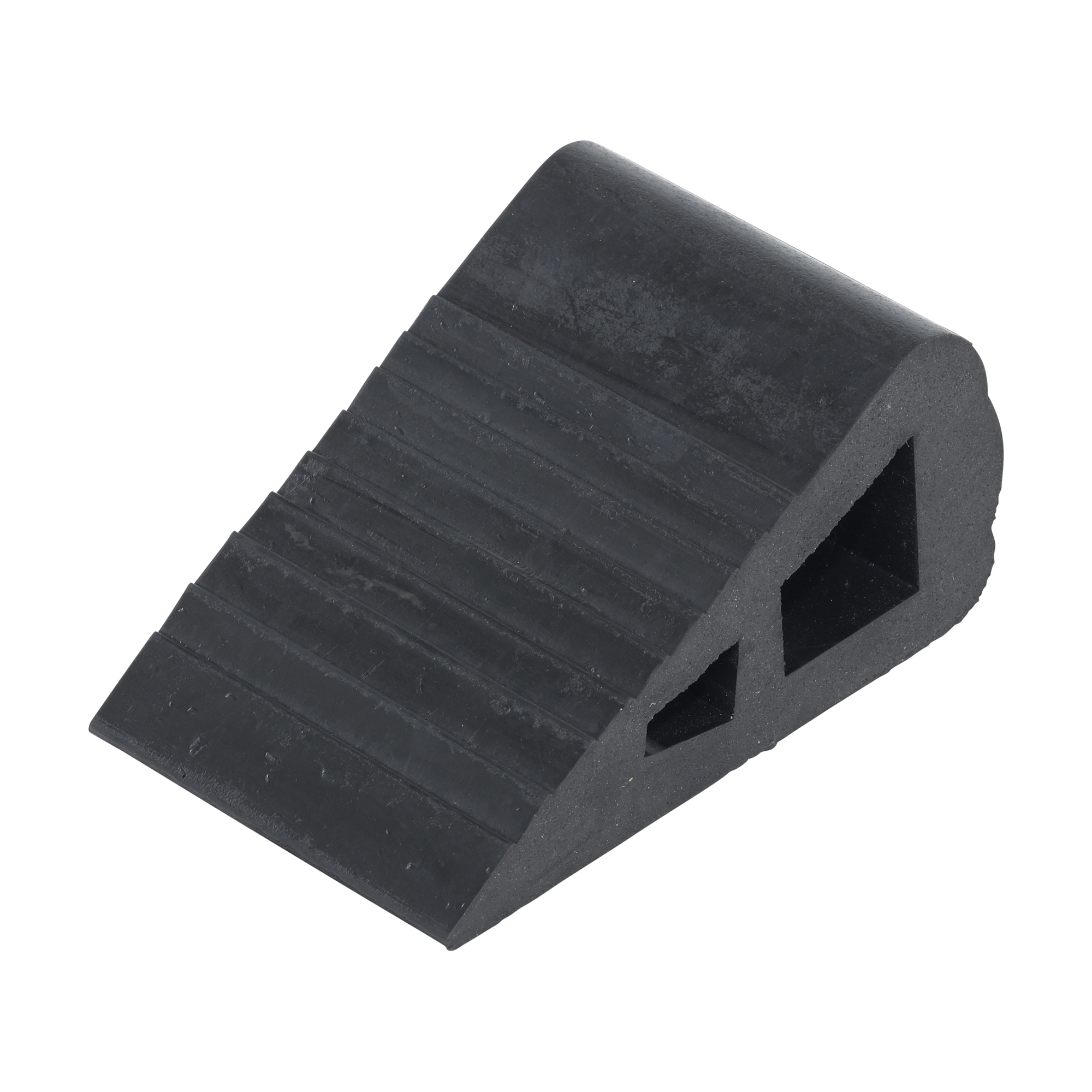 Vestil Industrial Rubber Triangular Wedge - 4in. Width, 3in. Height, Ribbed Design, Black, Model# RBW-2