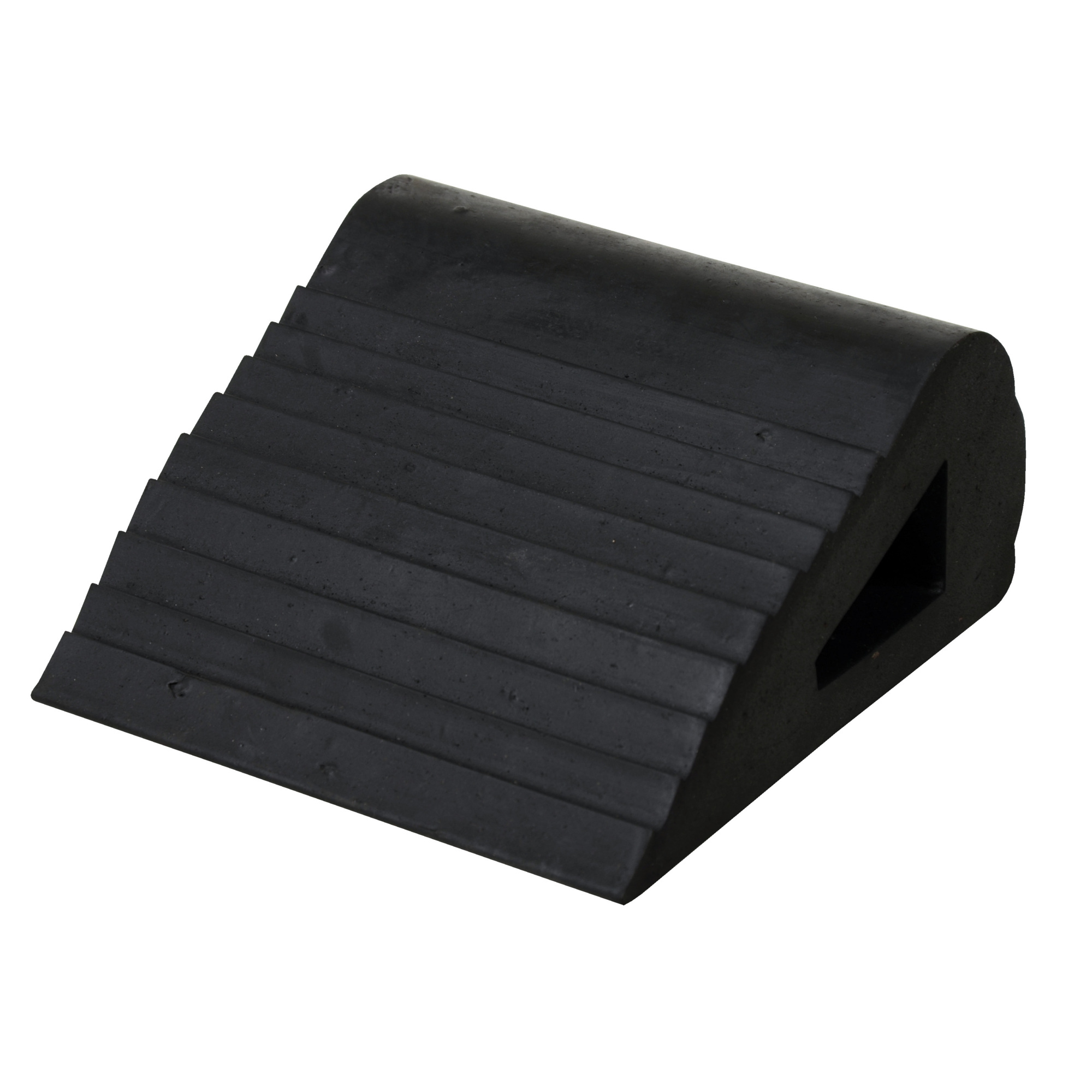 Vestil Industrial Rubber Triangular Wedge - 6in. Width, 3in. Height, Ribbed Design, Black, Model# RBW-3