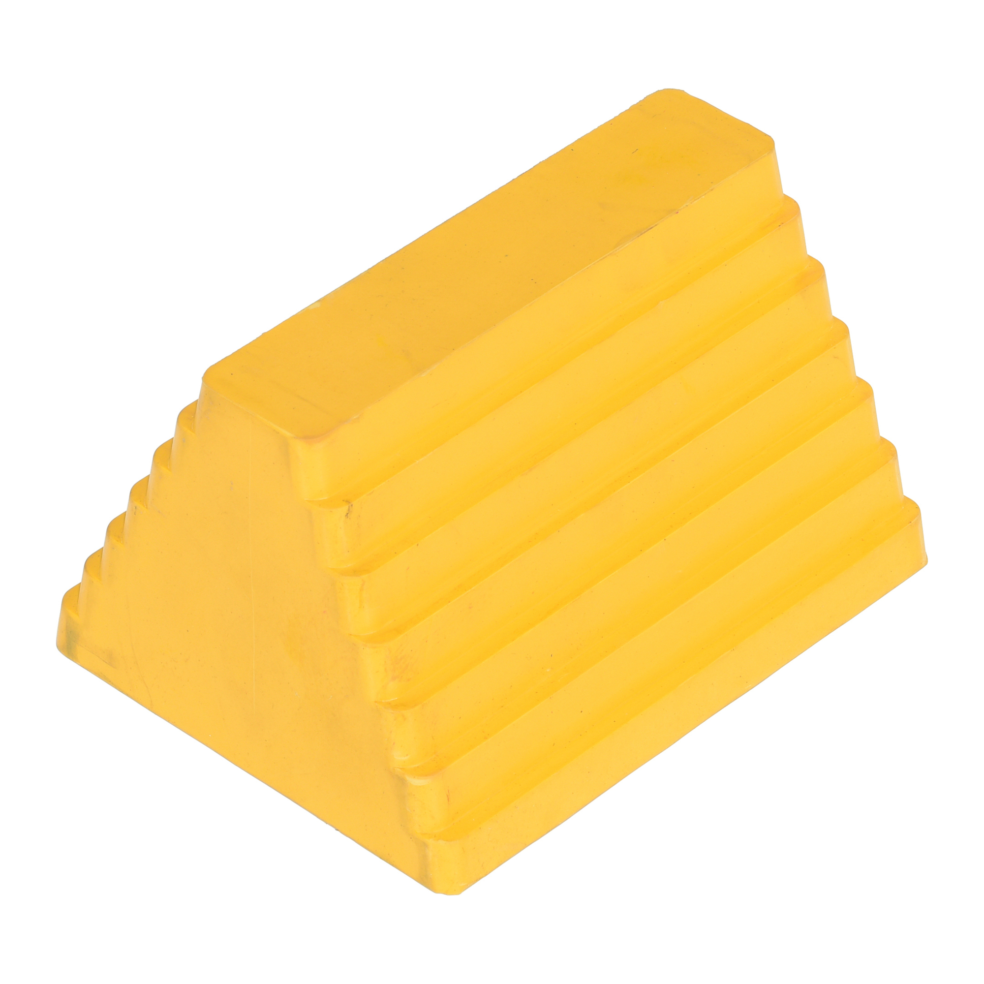 Vestil Rubber Wheel Chock with Eye Bolt - 9in. Width, 5.5in. Height, Yellow, Model# RWC-8-YL