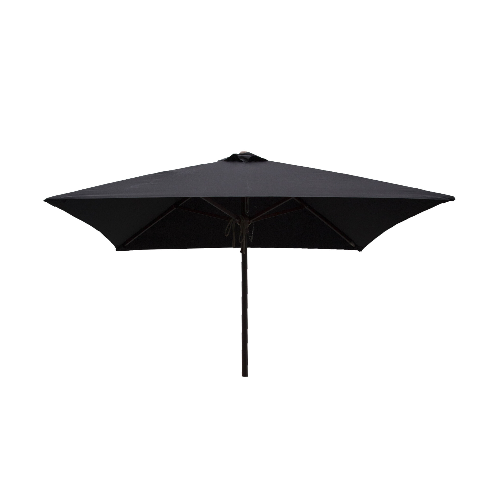 Heininger DestinationGear, Classic Wood 6.5ft. Square Patio Umbrella in Black, Shape Square, Model# 1229