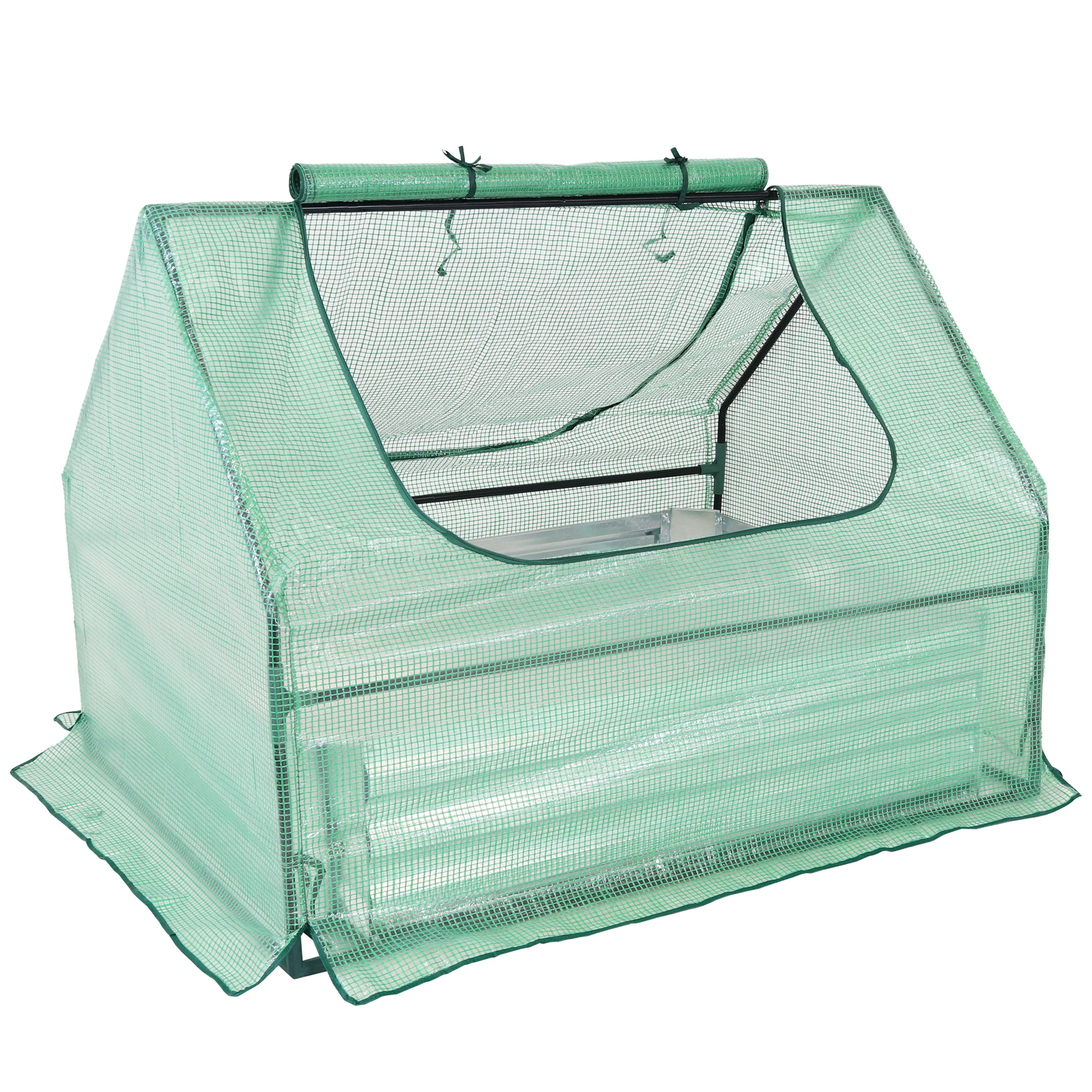 Sunnydaze Decor, Raised Garden Bed and Greenhouse, Material Steel, Model# HB-821