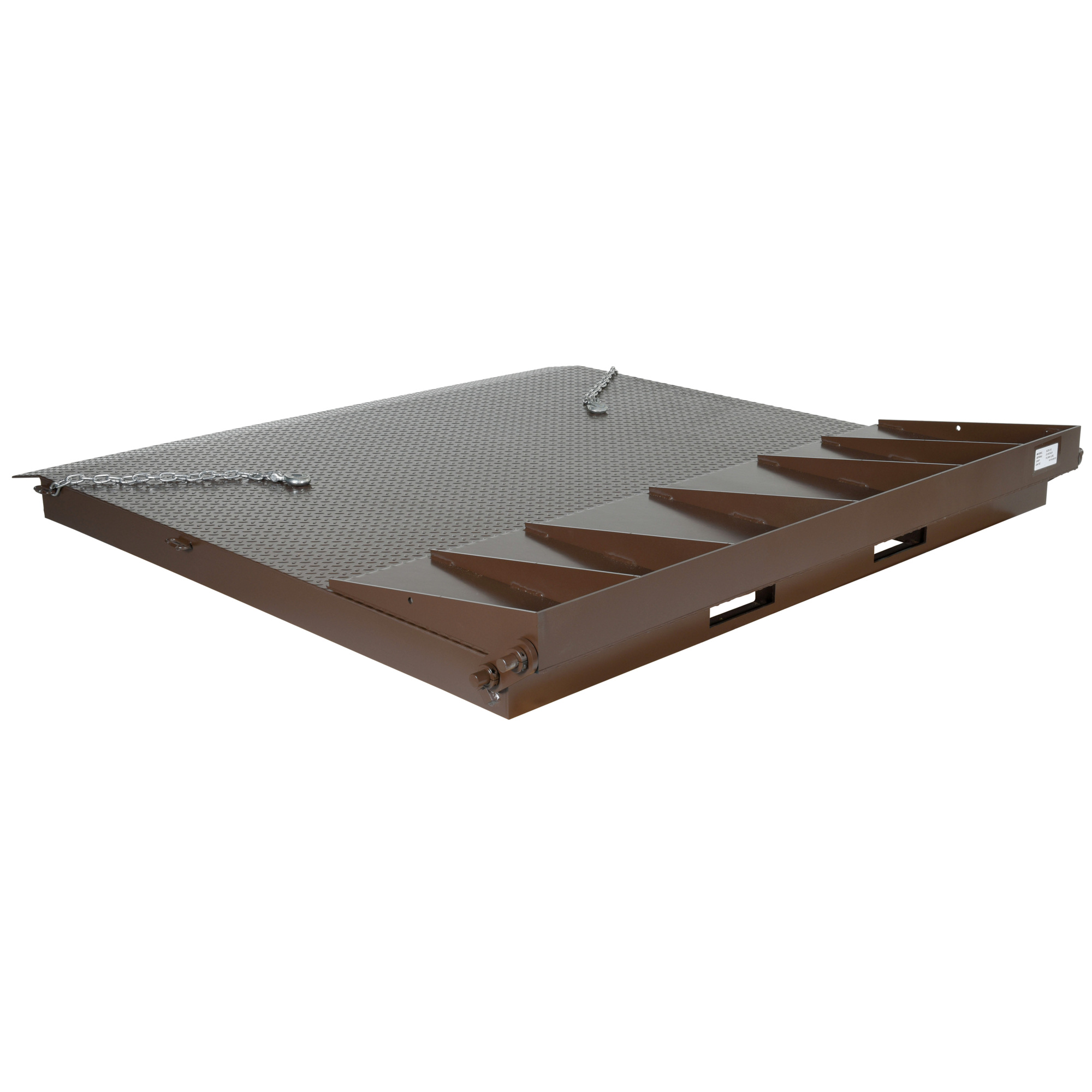 Vestil Heavy-Duty Steel Container Ramp - 72in. Width, 15000-Lb. Capacity, Hinged Flip-Over Bridge, Model# SCR-72