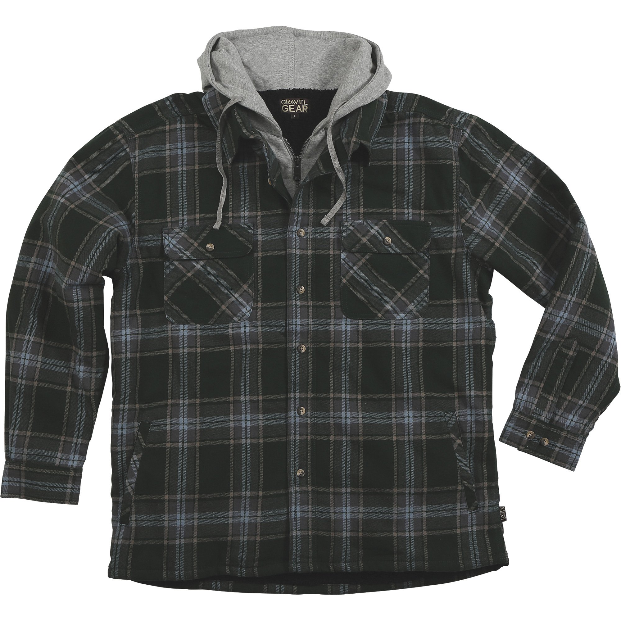 Gravel gear sherpa lined 2025 hooded flannel shirt jacket