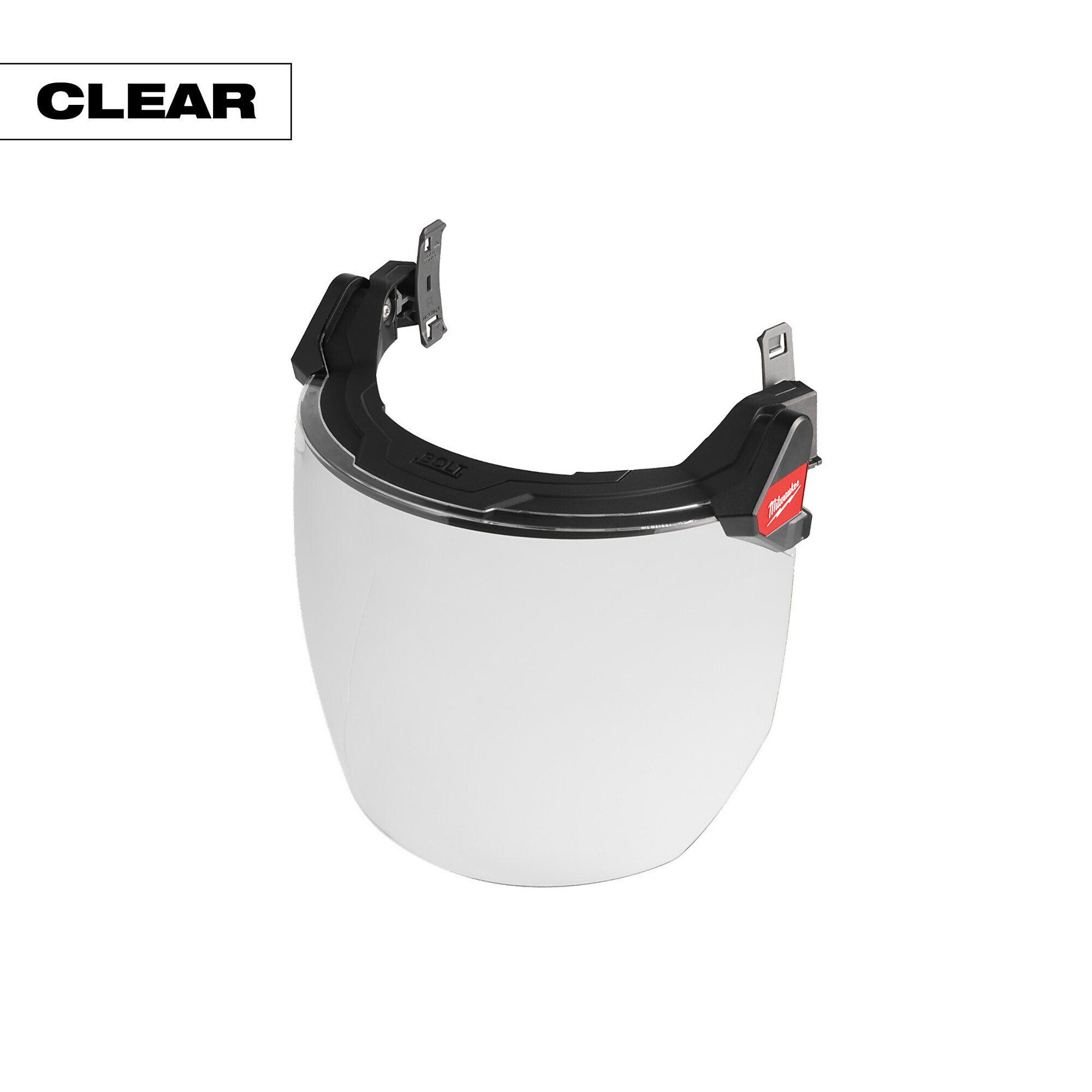 Milwaukee, BOLT Clear Dual Coat Lens Full Face Shield, Frame Color Black, Lens Color Clear, ANSI Z87 Compliant, Model# 48-73-1420