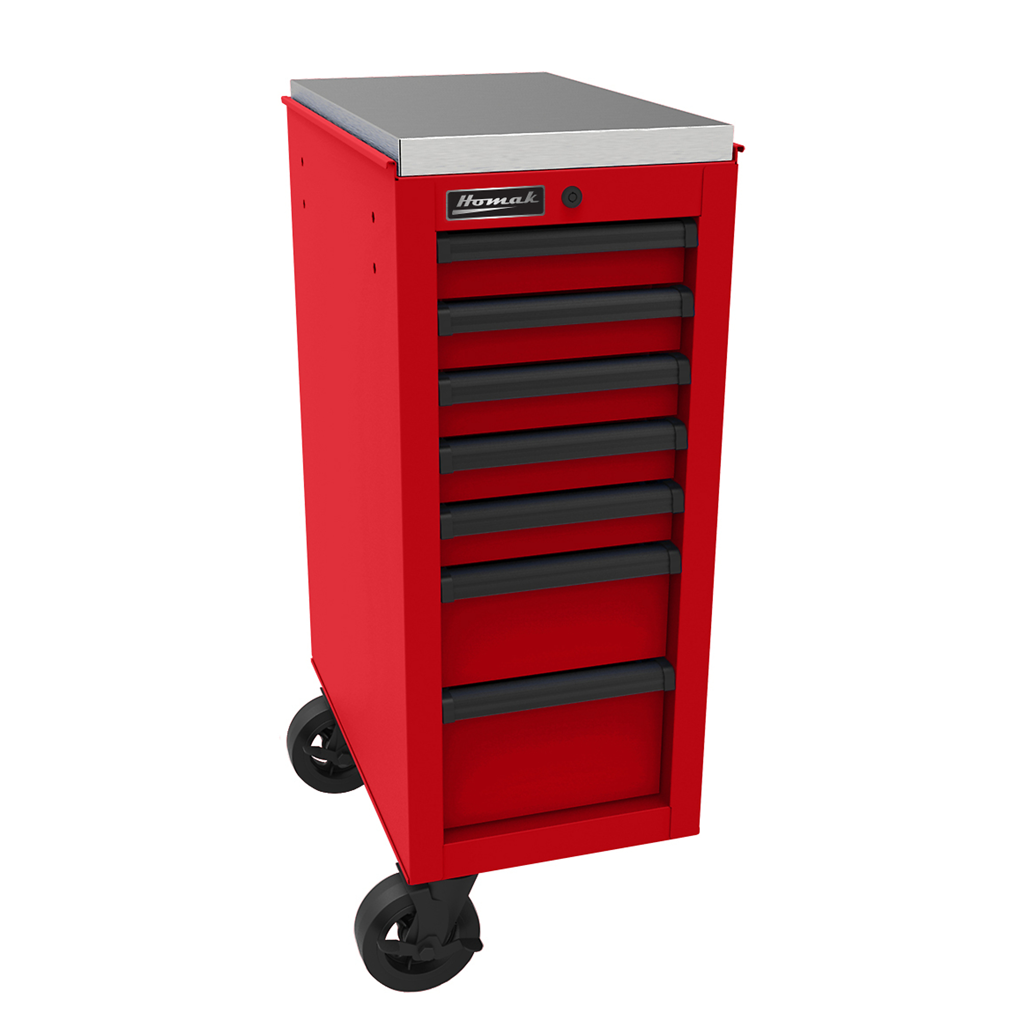 Homak Pro, 14.5in. 7 Drawer Side Cart, 32.87in. x14.5in., Model# RD08014070