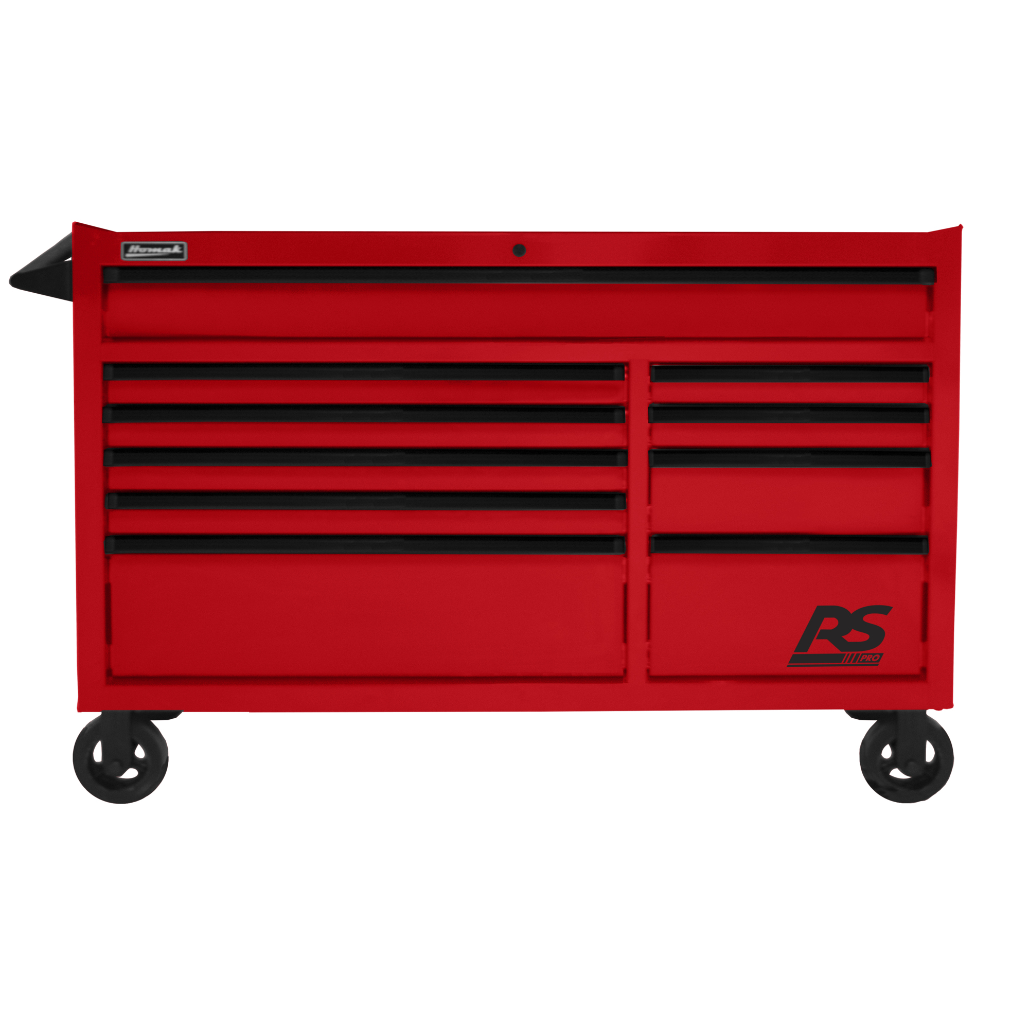 Homak RS Pro, 54in. RS PRO 10 DWR ROLLING CABINET-RED, Width 39 in, Height 54 in, Color Red, Model# RD04054010