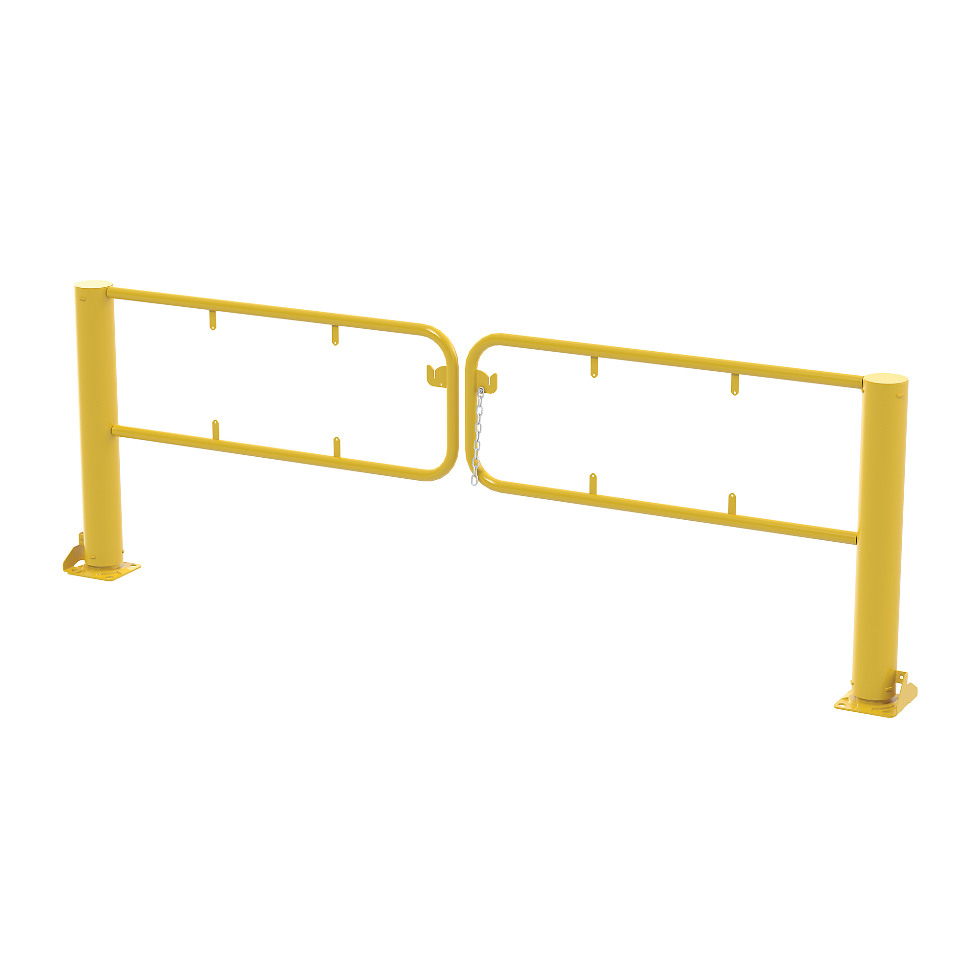 Vestil Steel Swivel Dock Gate Pair - 9ft. Door, 110.375in. Max Width, Yellow, Model# SDG-9