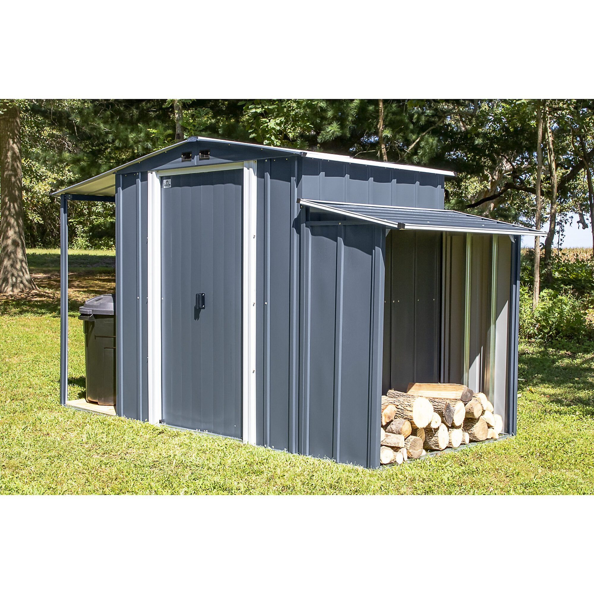 ShelterLogic, 3in.-1 Steel Utility Shed, Frame Thickness 0 in, Center Height 6.2 ft, Canopy Material Steel, Model# SFA105AN