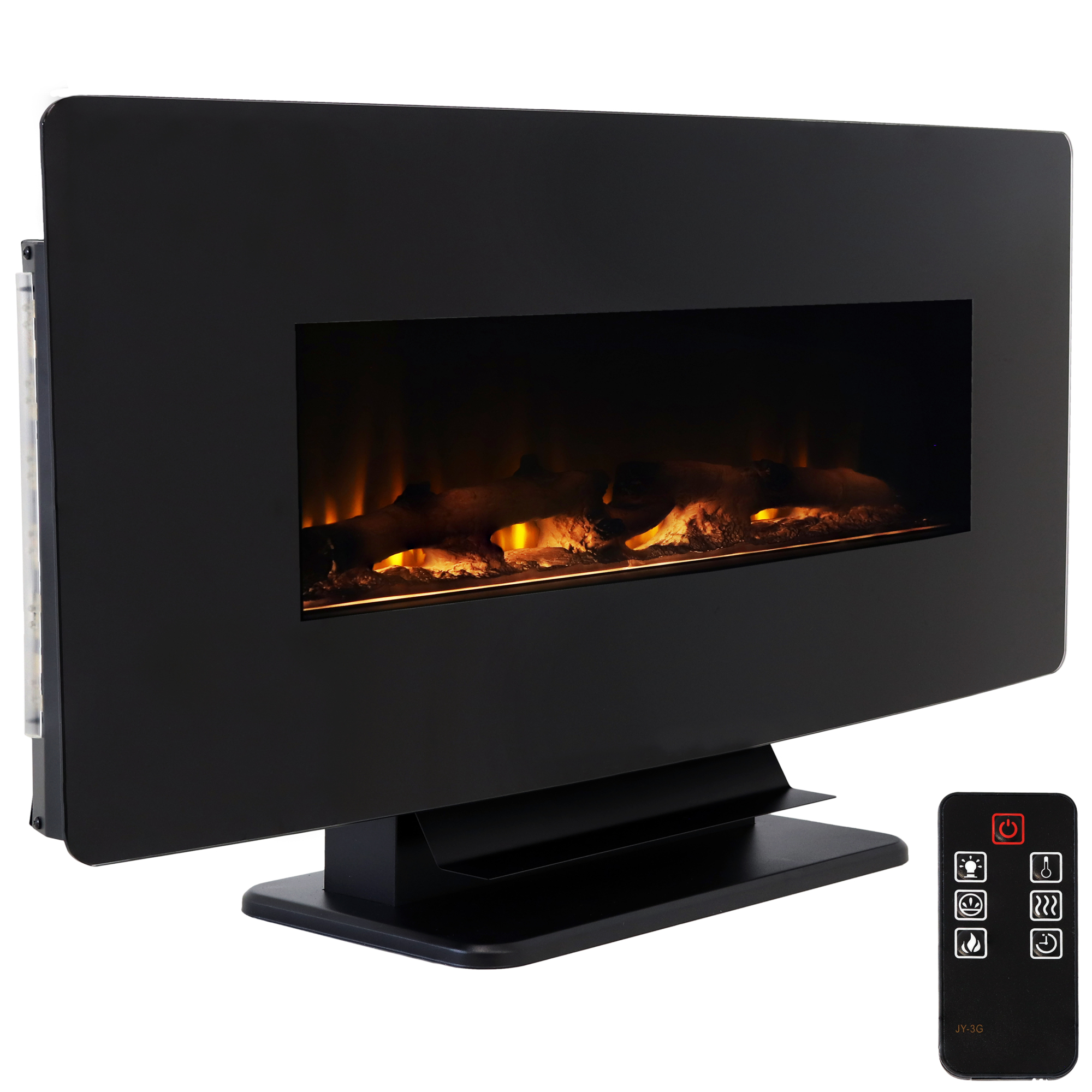 Sunnydaze Decor, 42in. Curved Face Color-Changing Fireplace, Heat Output 4777 Btu/hour, Heating Capability 377 ft², Model# ZHS-432