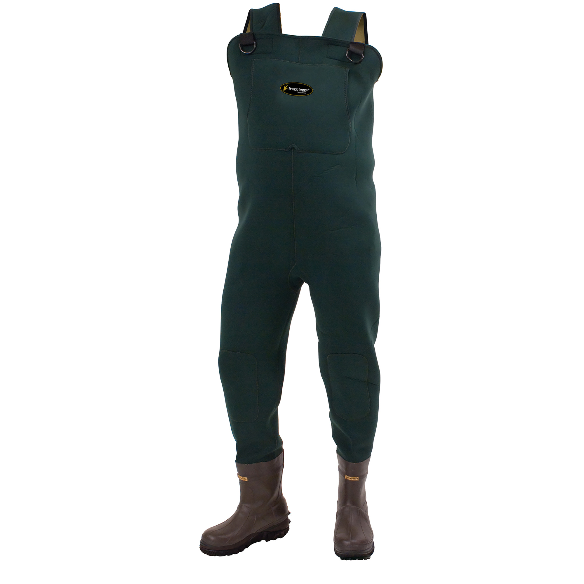 frogg toggs, Men's Amphib Bootfoot Neoprene Cleated Chest Wader, Size 12,  Width Medium, Color Forest Green, Model# 2713243-12