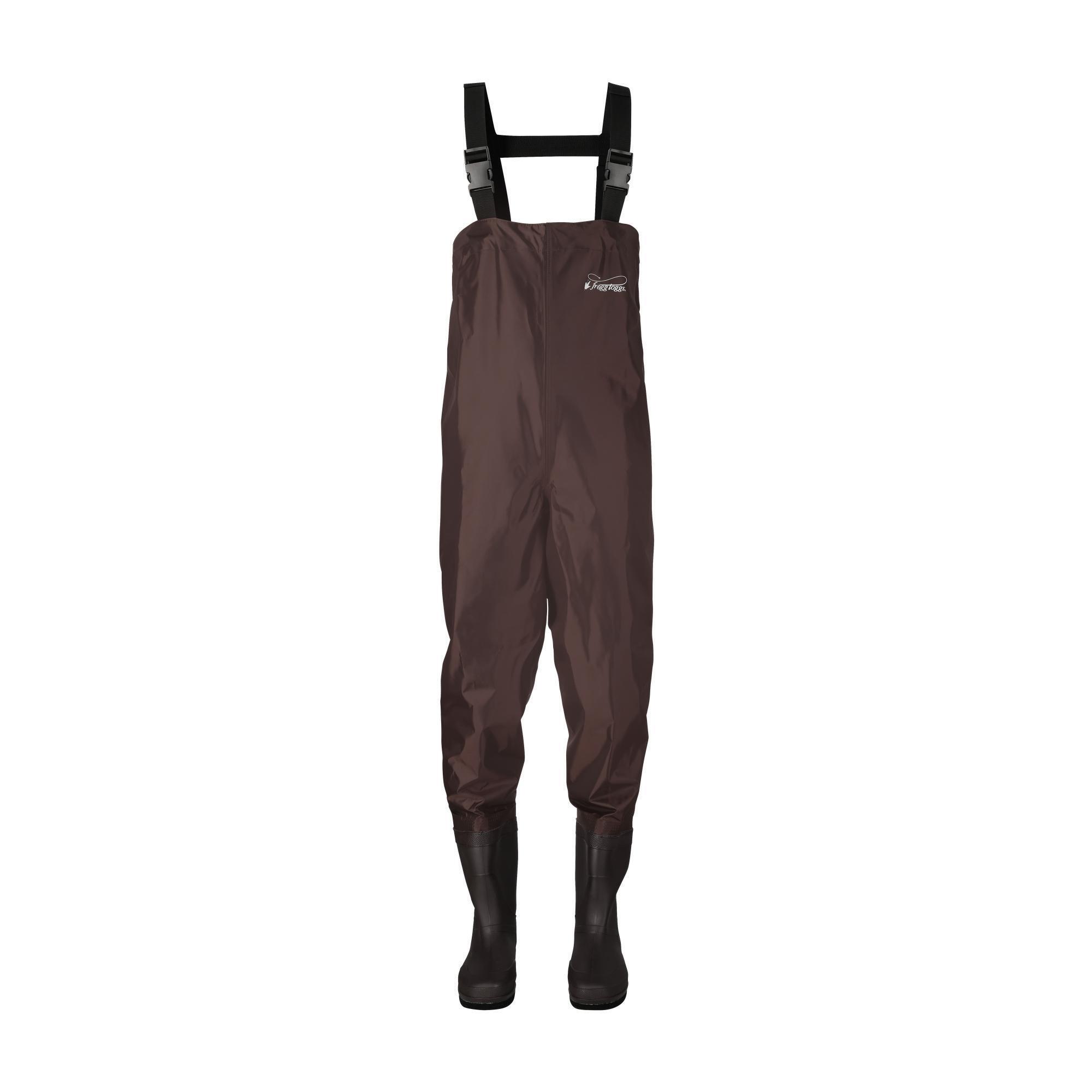 frogg toggs, Men's Rana II PVC Felt Chest Wader, Size 11 Width Medium, Color Brown, Model# 2715349-11