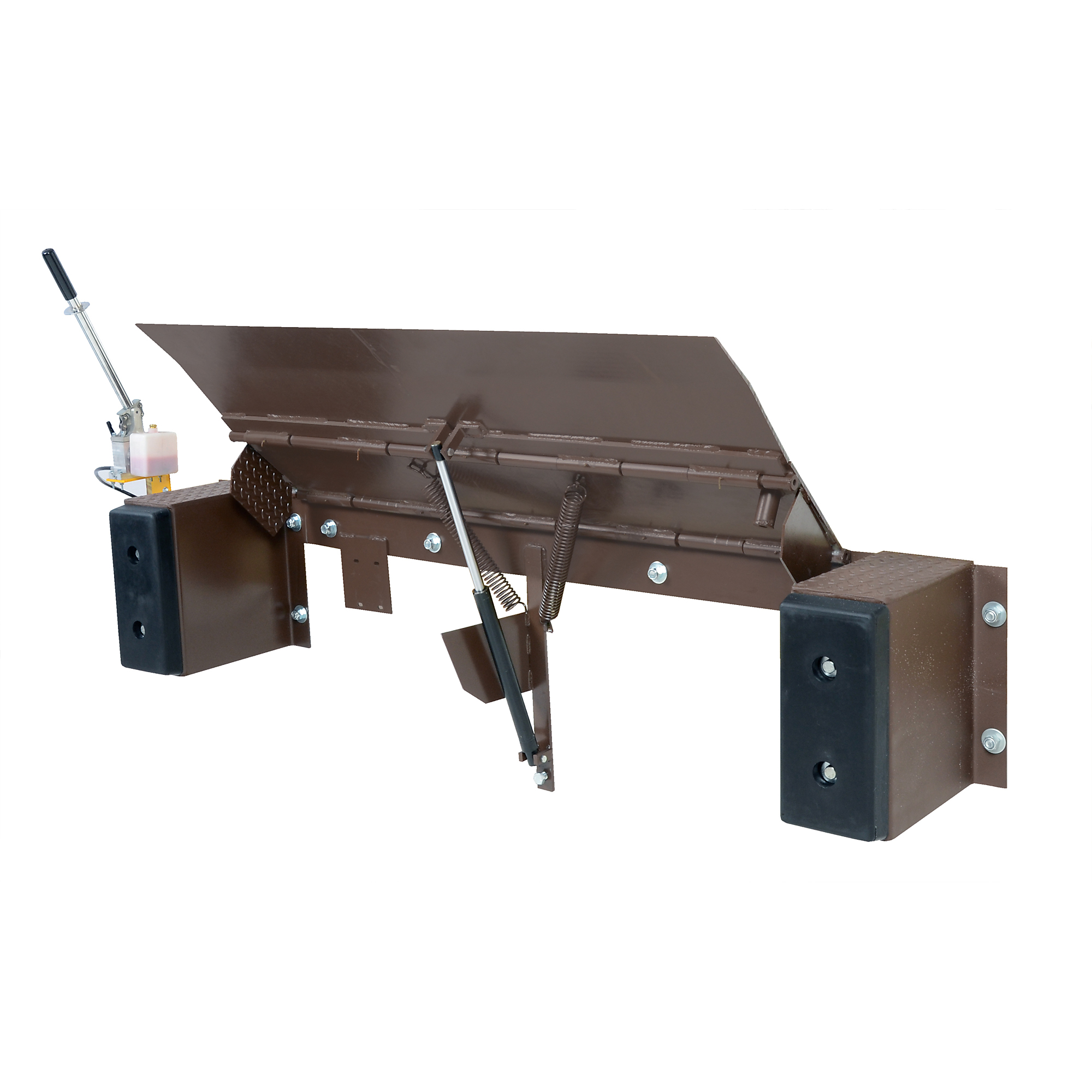 Vestil Steel Hand Pump Edge-O-Dock Leveler - Non-Slip Tread Plate, 29in. Standard Ramping, Model# PP-2078
