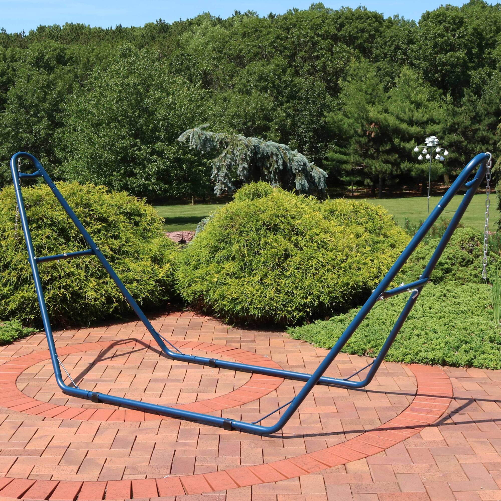 Sunnydaze Decor Steel Universal Multi-Use Hammock Stand - 550 lb Capacity, Powder Coated, Blue, Model# HH-MHS-BLUE