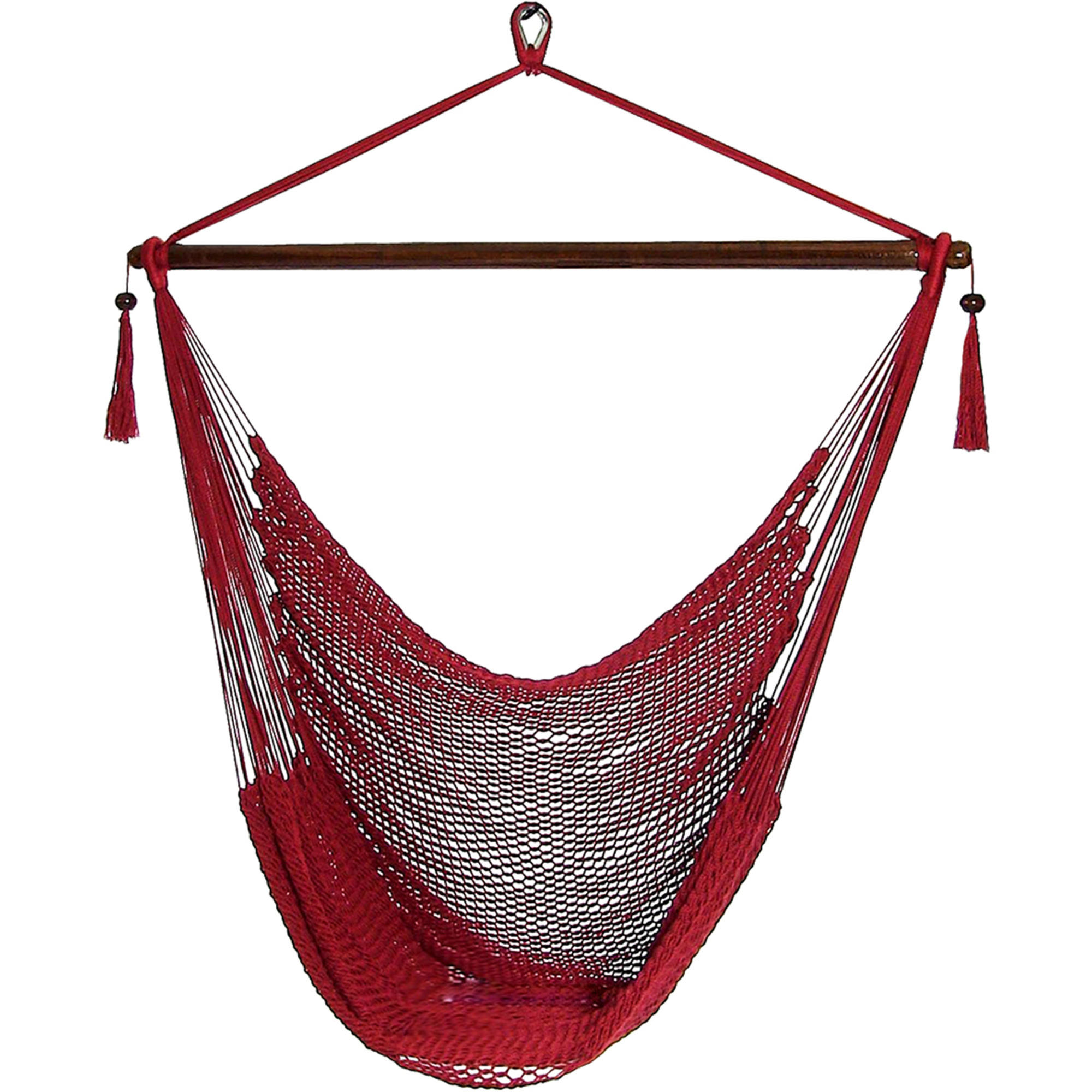 Sunnydaze Decor, Hanging Caribbean XL Hammock Chair - Red, Color Red, Capacity 300 lb, Material Polyester, Model# LY-CHC-RD