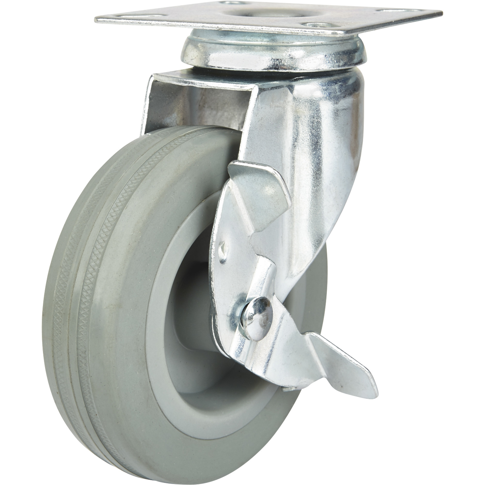 Strongway 4in. Swivel Nonmarking Rubber Caster with Brake — 175-Lb ...