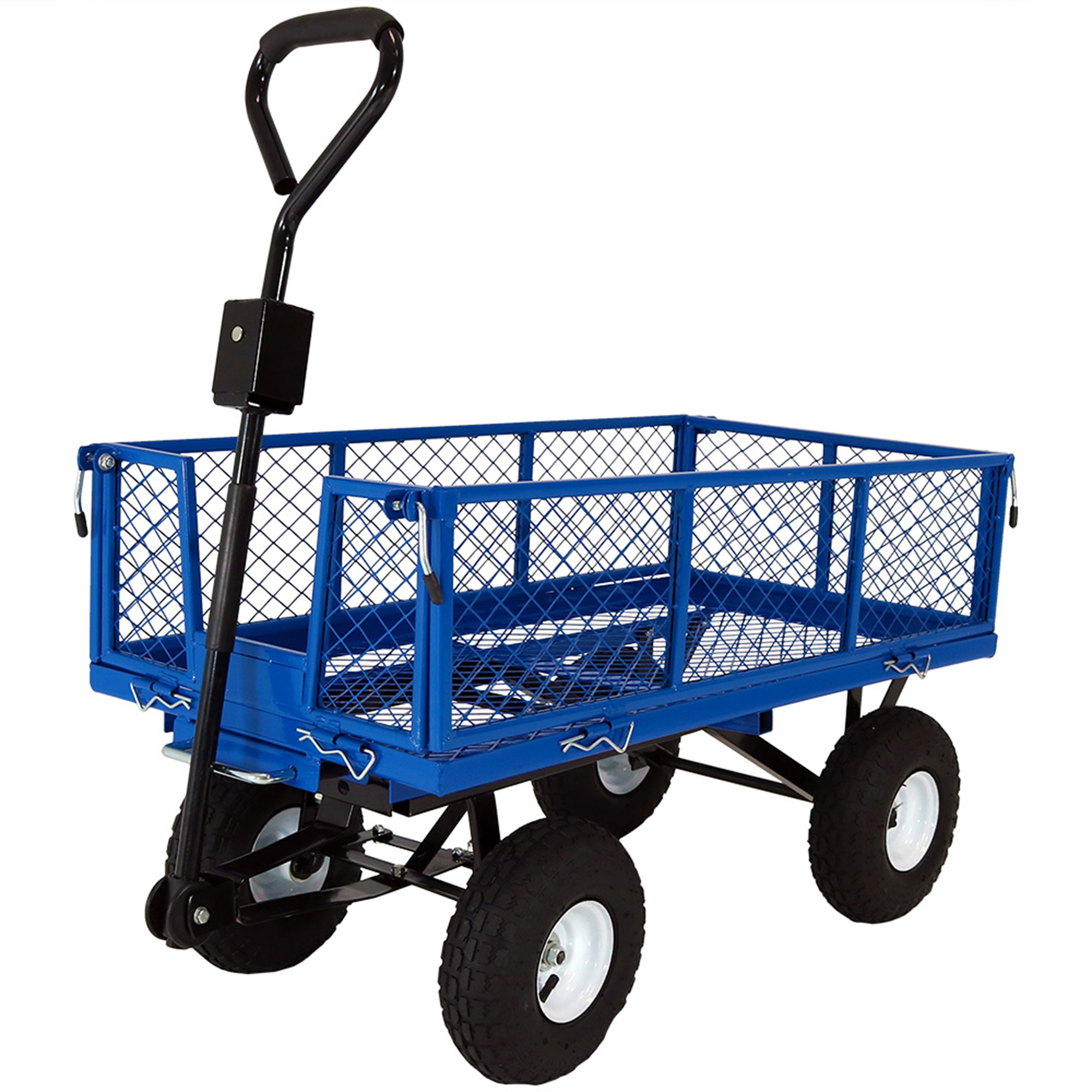 Sunnydaze Decor, Steel Dump Utility Garden Cart - Blue, Load 