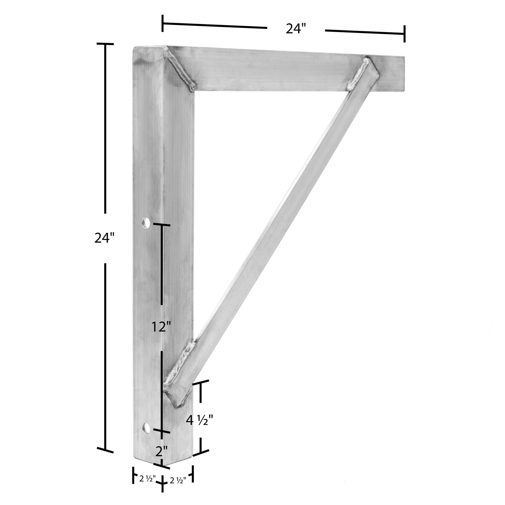 Heavy Duty Ramps 24in. x 24in. Mounting Brackets for Trailer Toolboxes, Model TBB2424