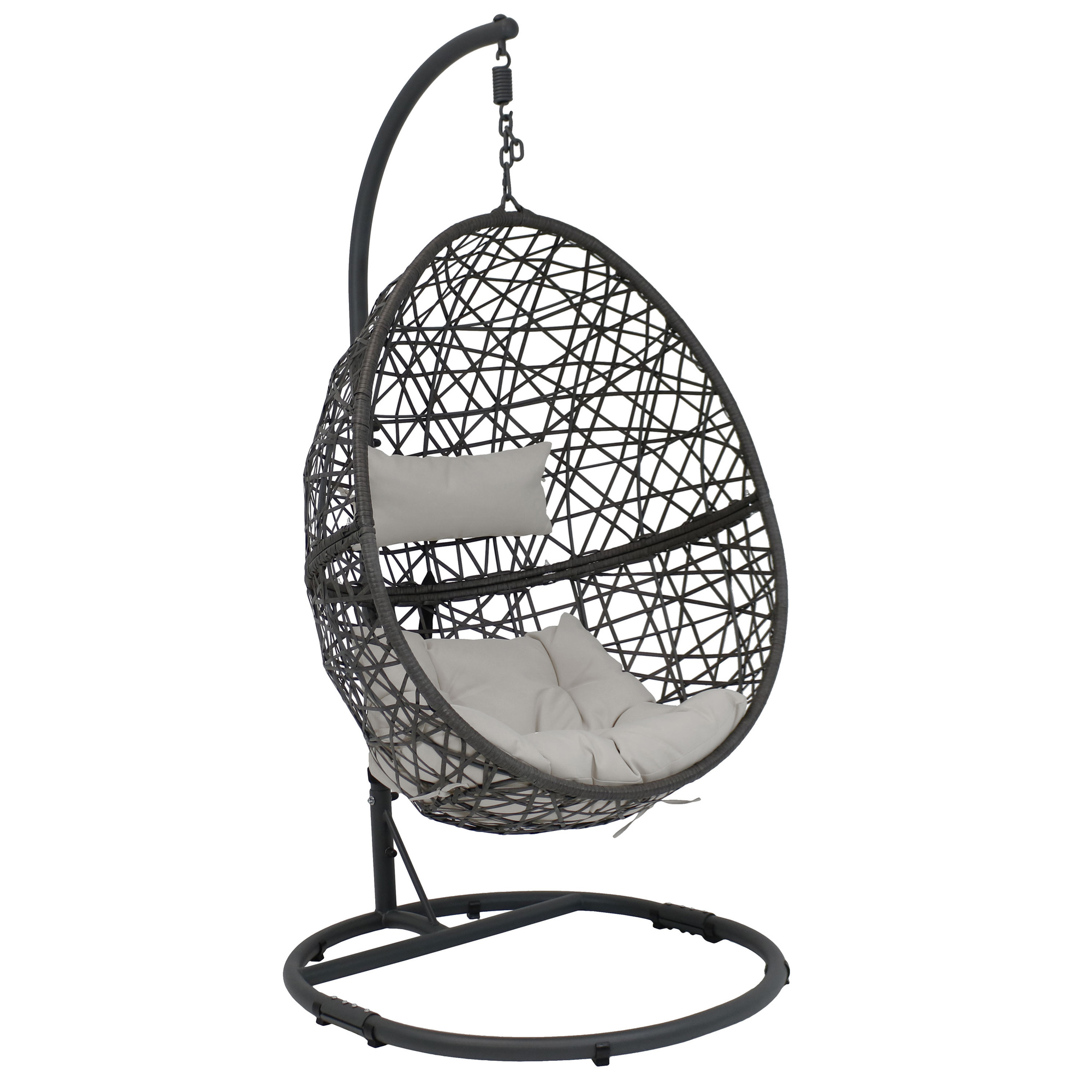 Sunnydaze Decor, Caroline Hanging Egg Chair Stand - Gray, Color Gray, Capacity 265 lb, Material Plastic, Model# AJ-758