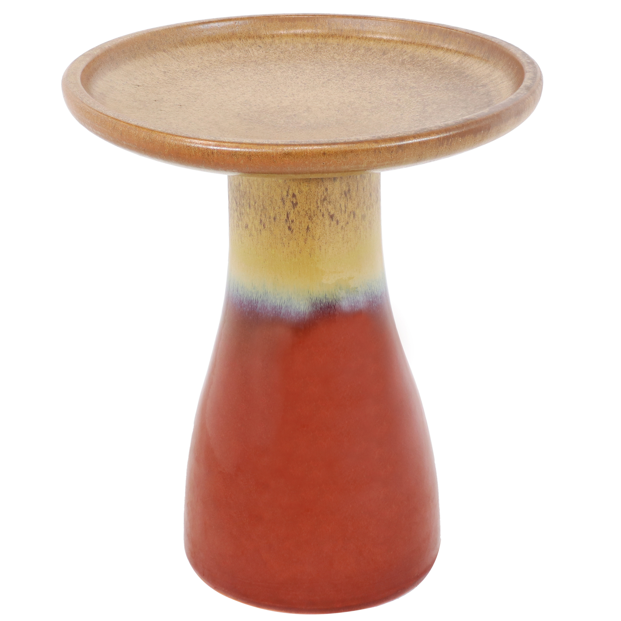 Sunnydaze Decor, Duo-Tone Ceramic Bird Bath - Lemon Cognac, Model# AP-500
