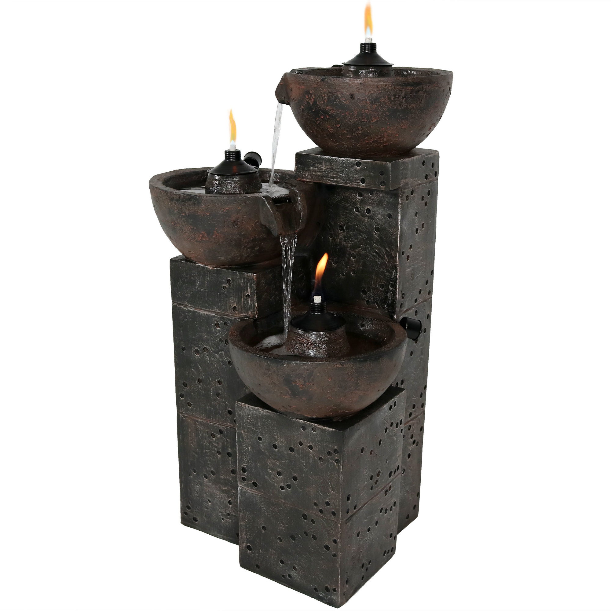 Sunnydaze Decor, 3-Tier Burning Bowls Fire and Water Fountain 34in.,  Model# DW-172051 Northern Tool