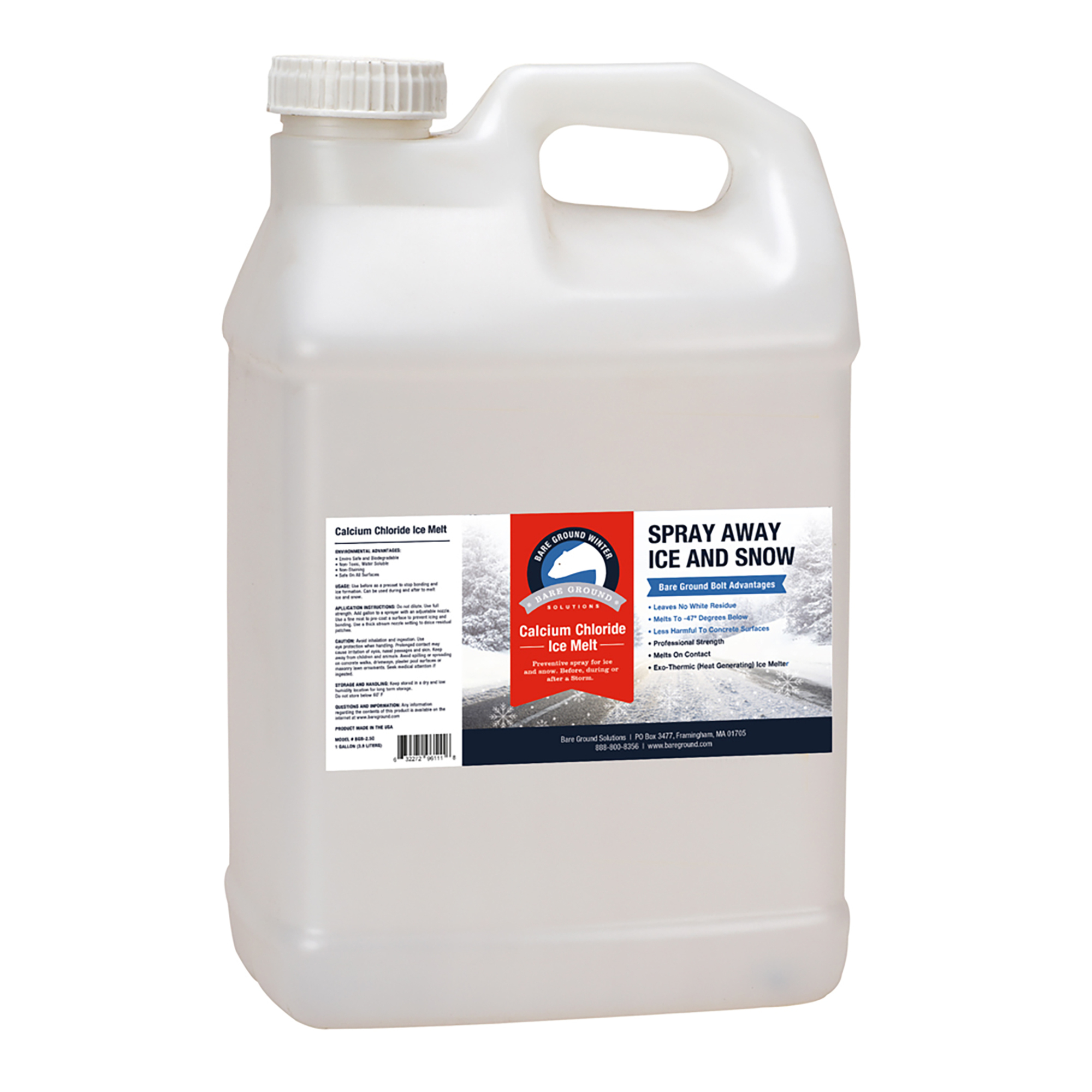 Bare Ground Solution Calcium Chloride Liquid Ice Melt, 2.5-Gallon Bottle, Model# BGB-2.5C