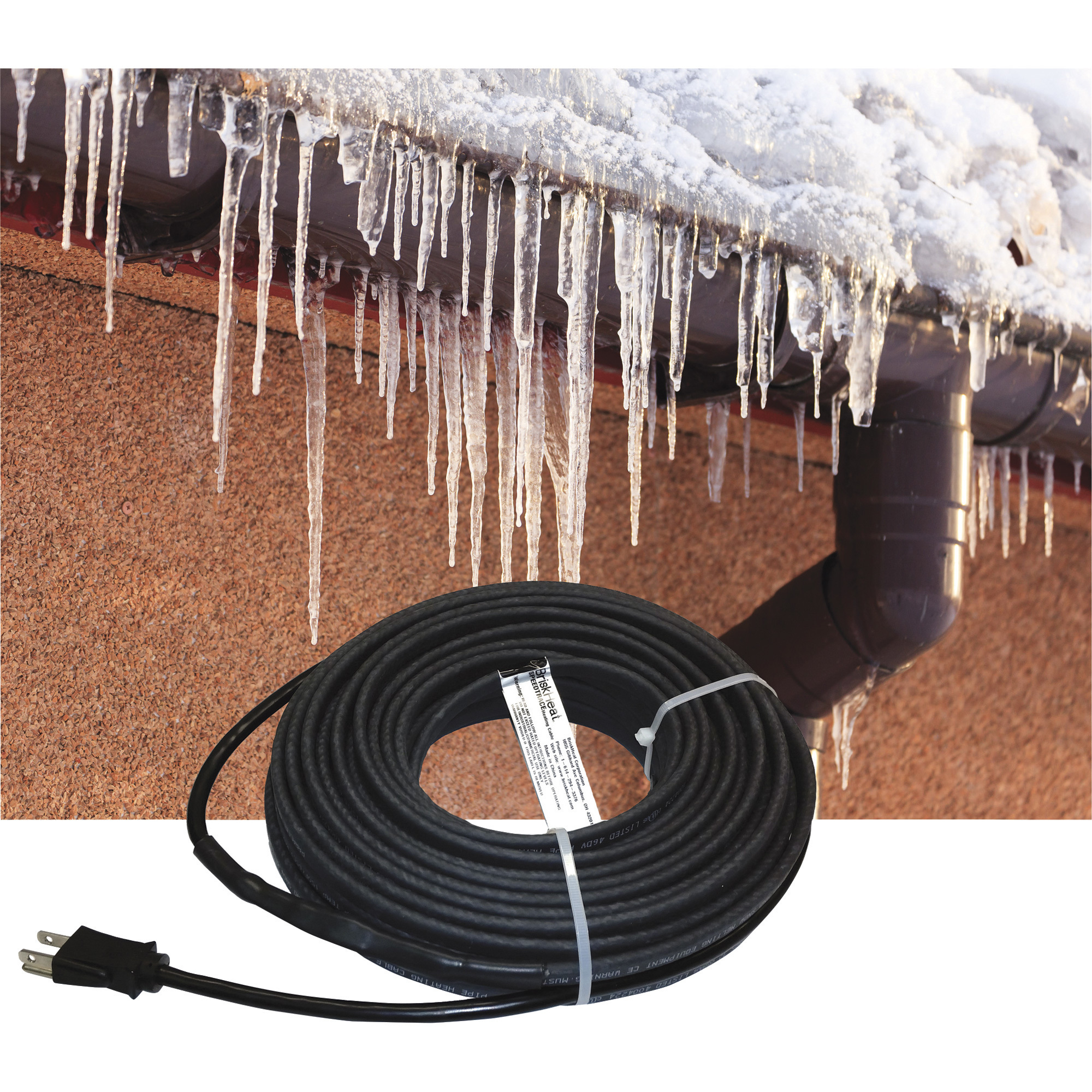 BriskHeat SpeedTrace Roof and Gutter Heating Cable Kit, 50ft.L, 5