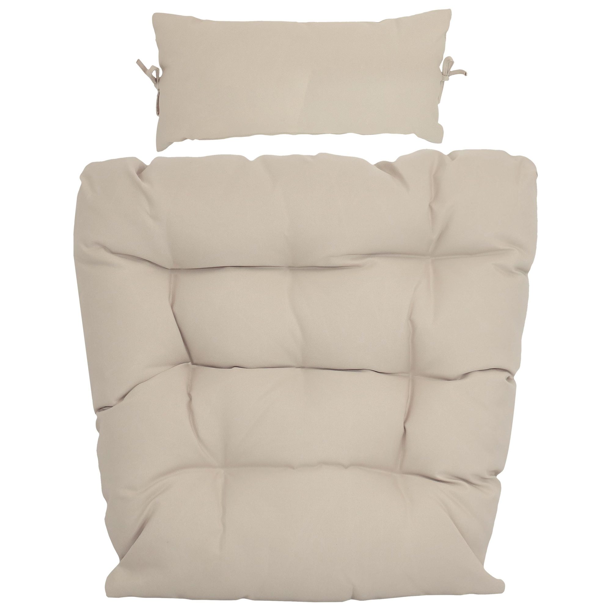 Sunnydaze Decor, Cushion Set for Caroline Egg Chair - Beige, Shape  Rectangle, Fabric Material Polyester, Model# AJ-727-741-CUSH