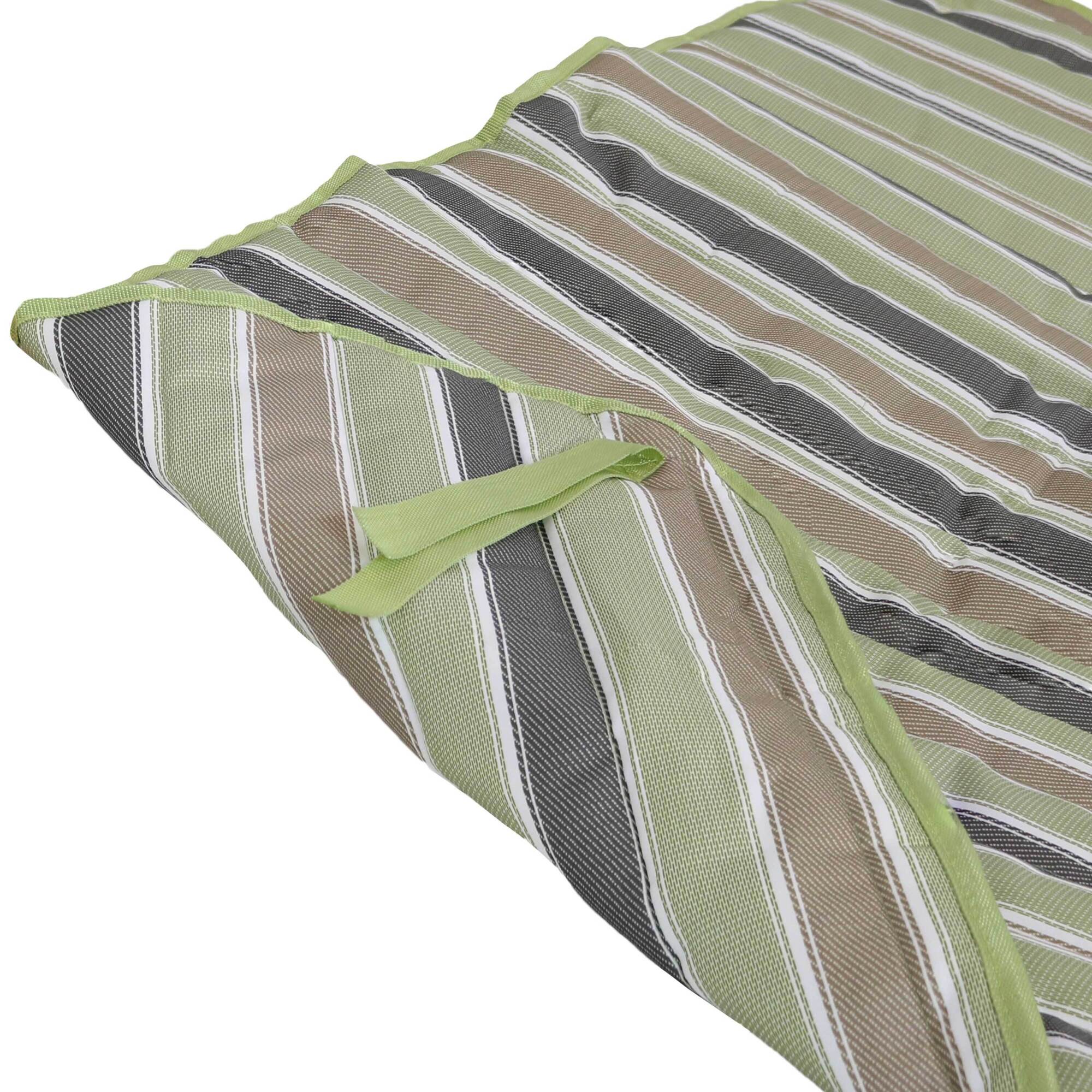 Sunnydaze Decor, Quilted Hammock Pad and Pillow Set Khaki Stripe